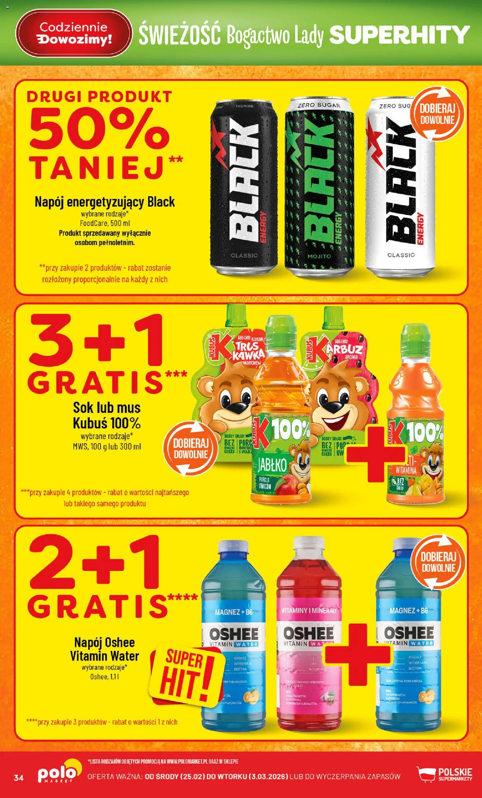 POLOmarket Gazetka od 25.02.2026 | Strona: 34 | Produkty: Por, Sok, Banan