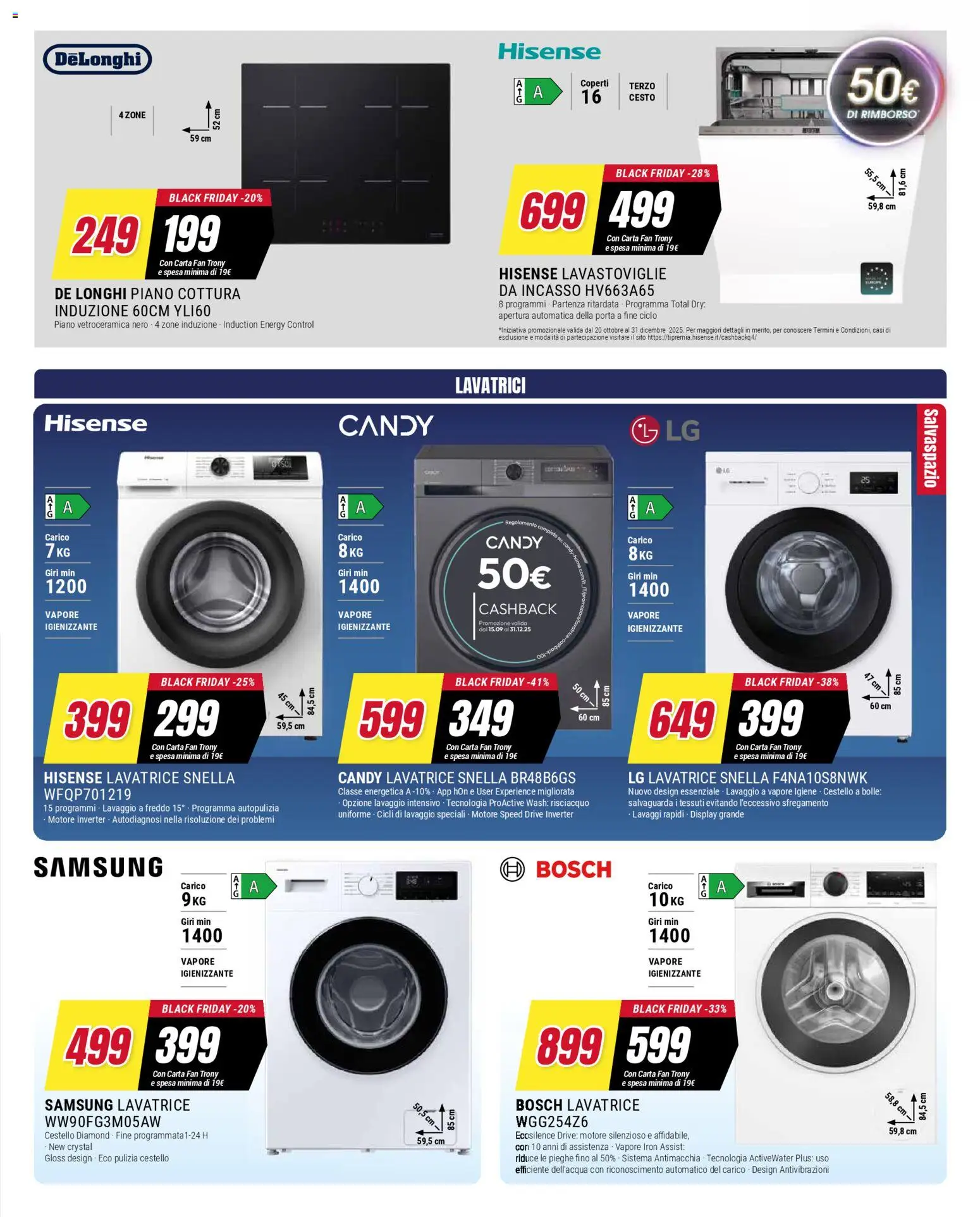 Volantino Trony del 25.11.2025 | Pagina: 37 | Prodotti: Lavatrice, Piano cottura, Lavastoviglie, Samsung