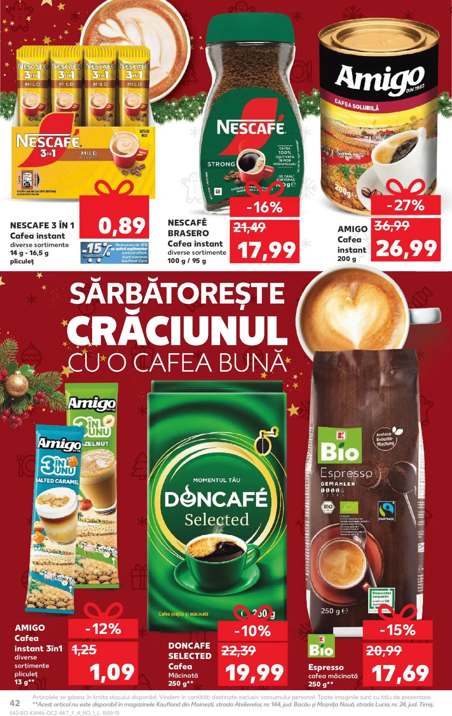 Noul catalog Kaufland – valabil de la 12.11.2025 | Pagină: 42 | Produse: Şerit ödül, Cafea
