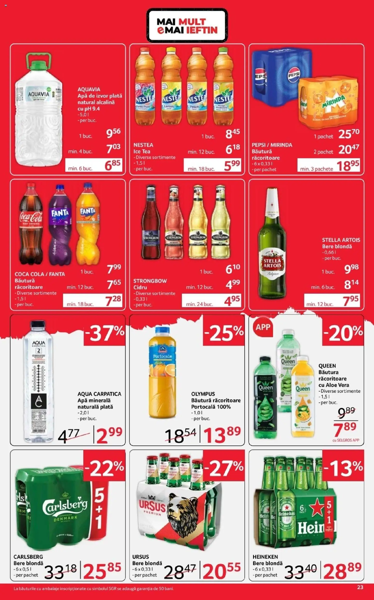 Noul catalog Selgros – valabil de la 03.04.2026 | Pagină: 23 | Produse: Aloe vera, Yazı tahtası kalemi, Amerikan servis, Apă