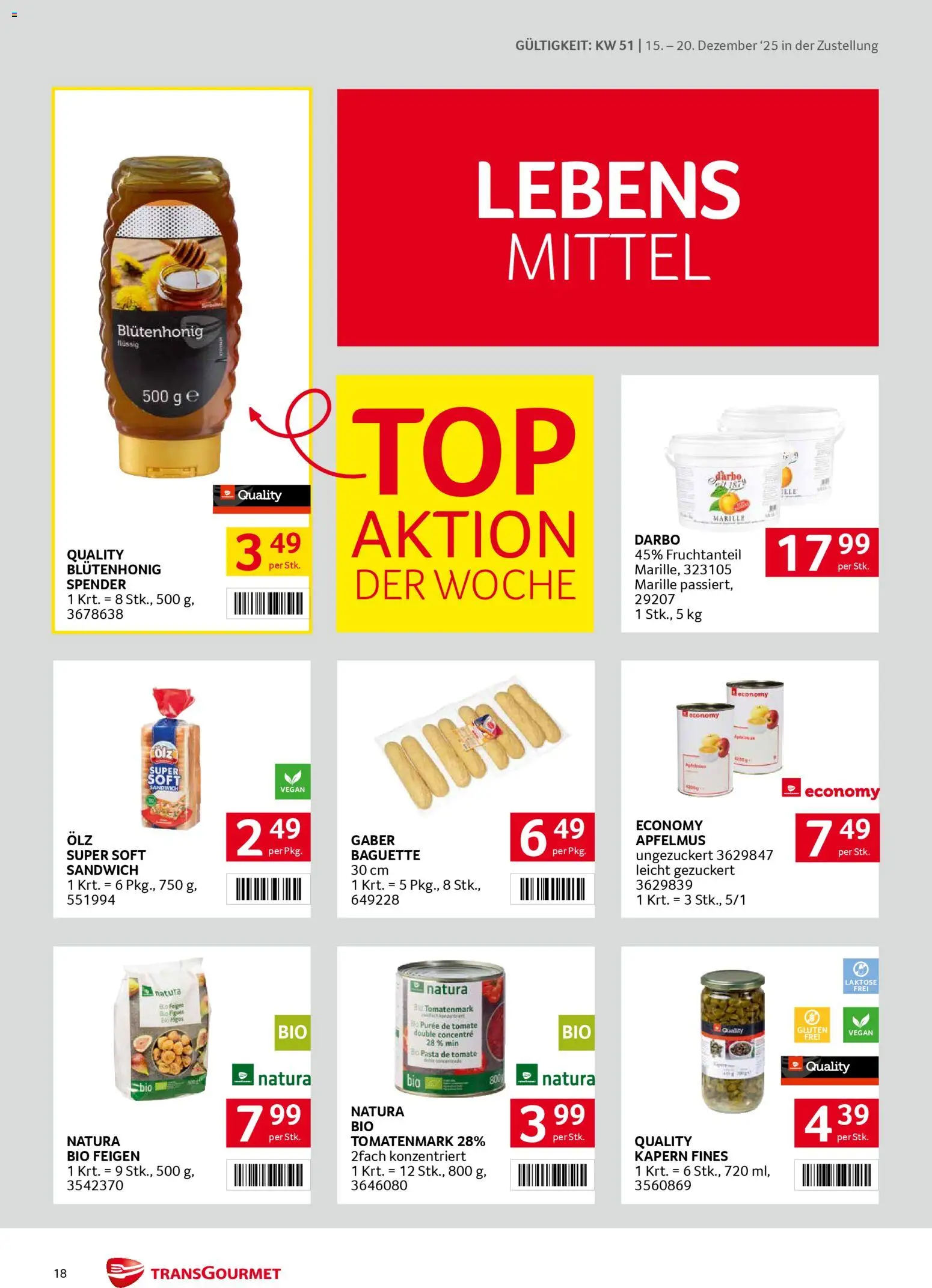 Transgourmet Zustellaktion gültig ab 15.12.2025 | Seite: 18 | Produkte: Pasta, Jääkaappipakastin