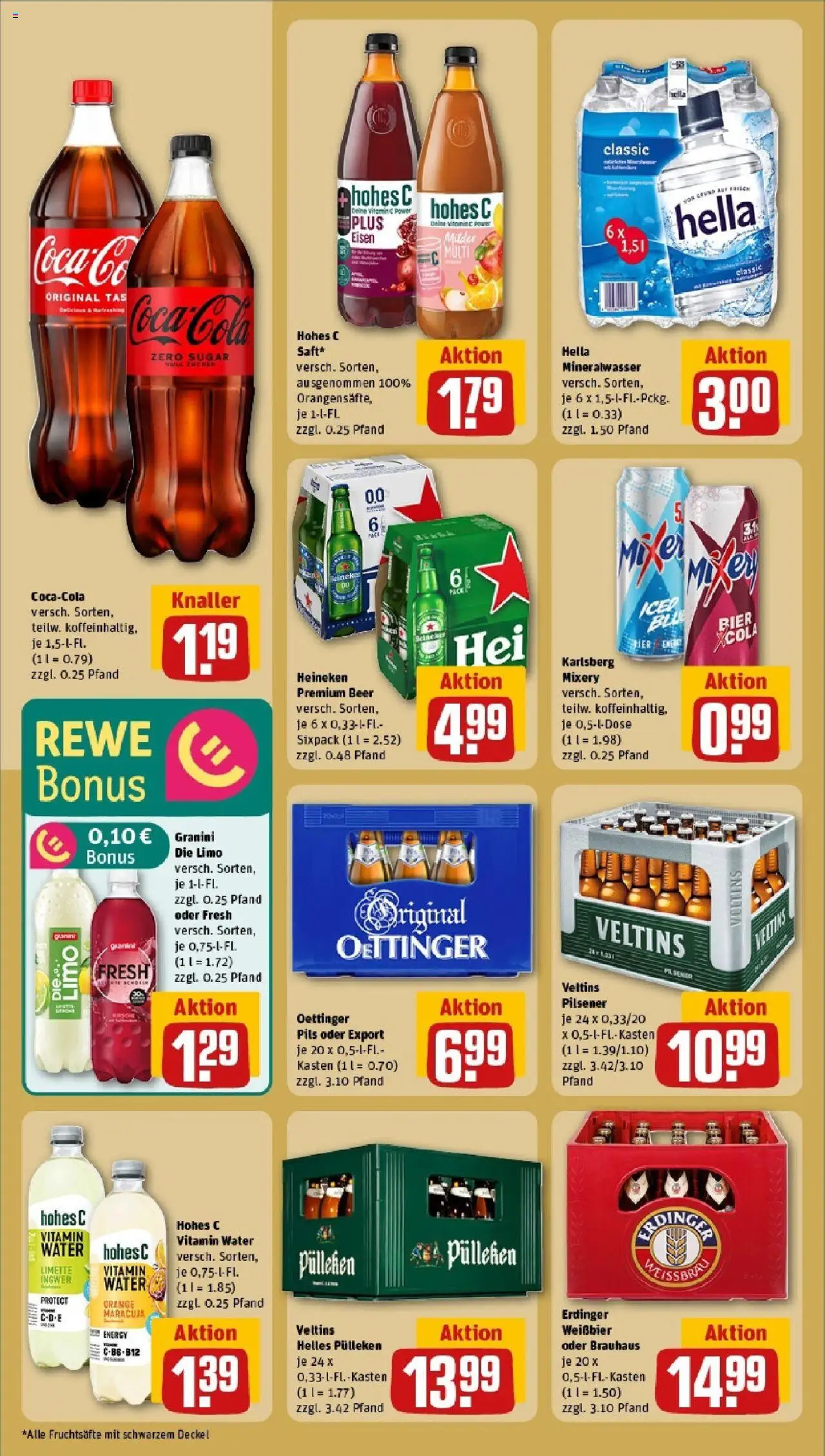 Rewe - Rewe: Wochenangebote - gültig ab dem 18.05.2025 | Seite: 22 | Produkte: Erdinger, Energy, Mineralwasser, Granini die limo