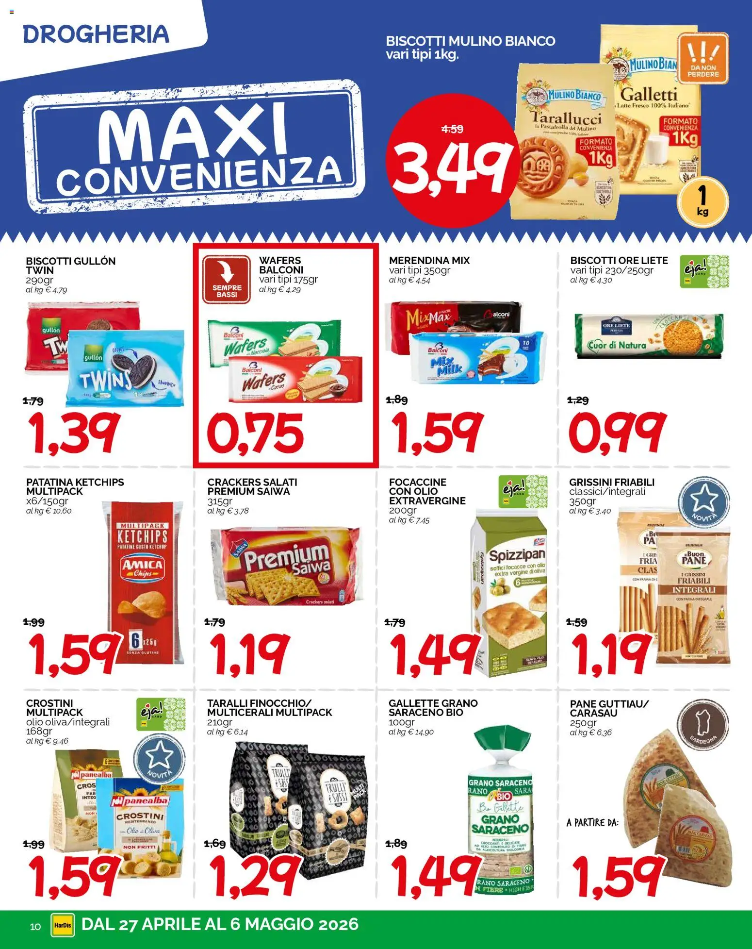 Volantino HarDis del 27.04.2026 | Pagina: 10 | Prodotti: Ketchup, Biscotti, Olio, Cacao