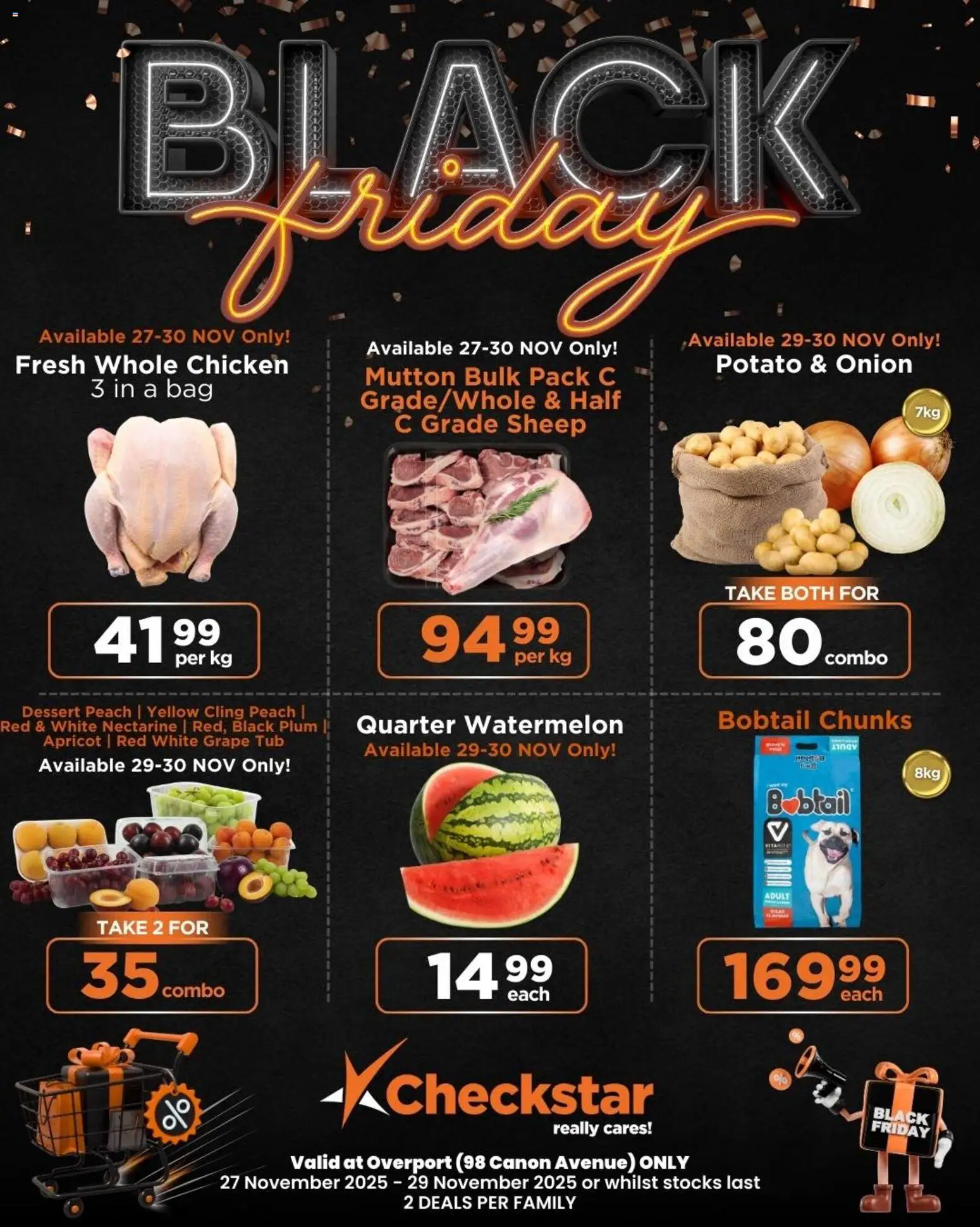 New Check Star catalogue – valid from 27.11.2025 | Page: 7 | Products: Bag, Chicken, Peach