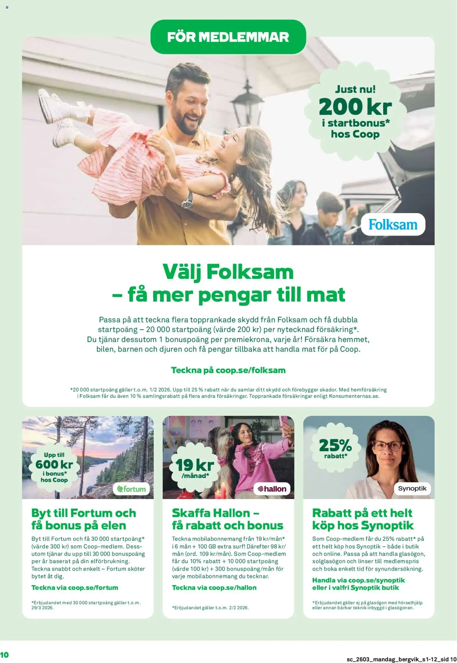 Stora Coop reklamblad aktuell från 12.01.2026 | Sida: 10 | Produkter: Linser, Galler, Glasögon, Hallon
