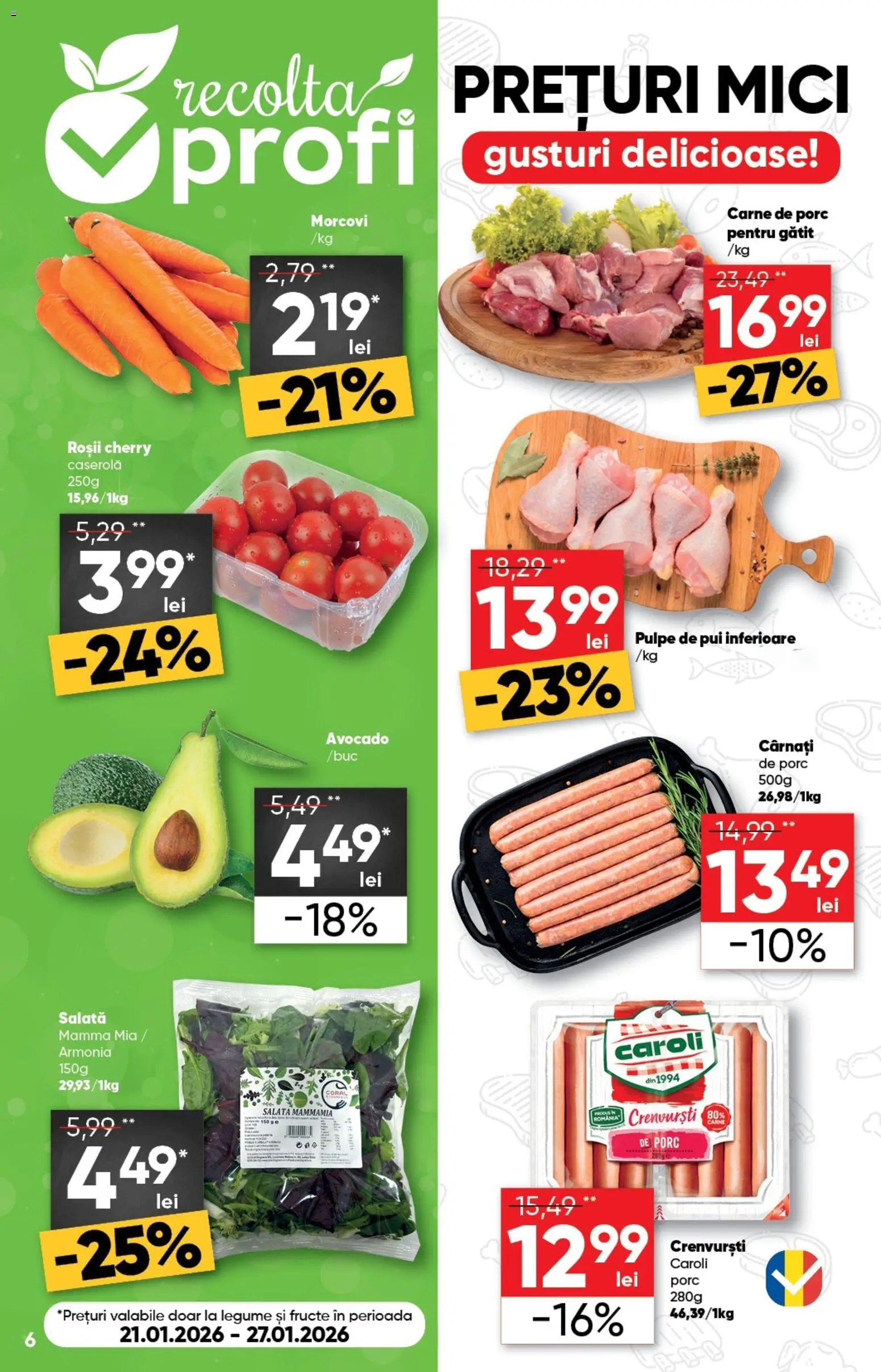 Noul catalog Profi – valabil de la 21.01.2026 | Pagină: 6 | Produse: Hacıyatmaz Kedi Oyuncağı, Roșii, Avocado, Legume