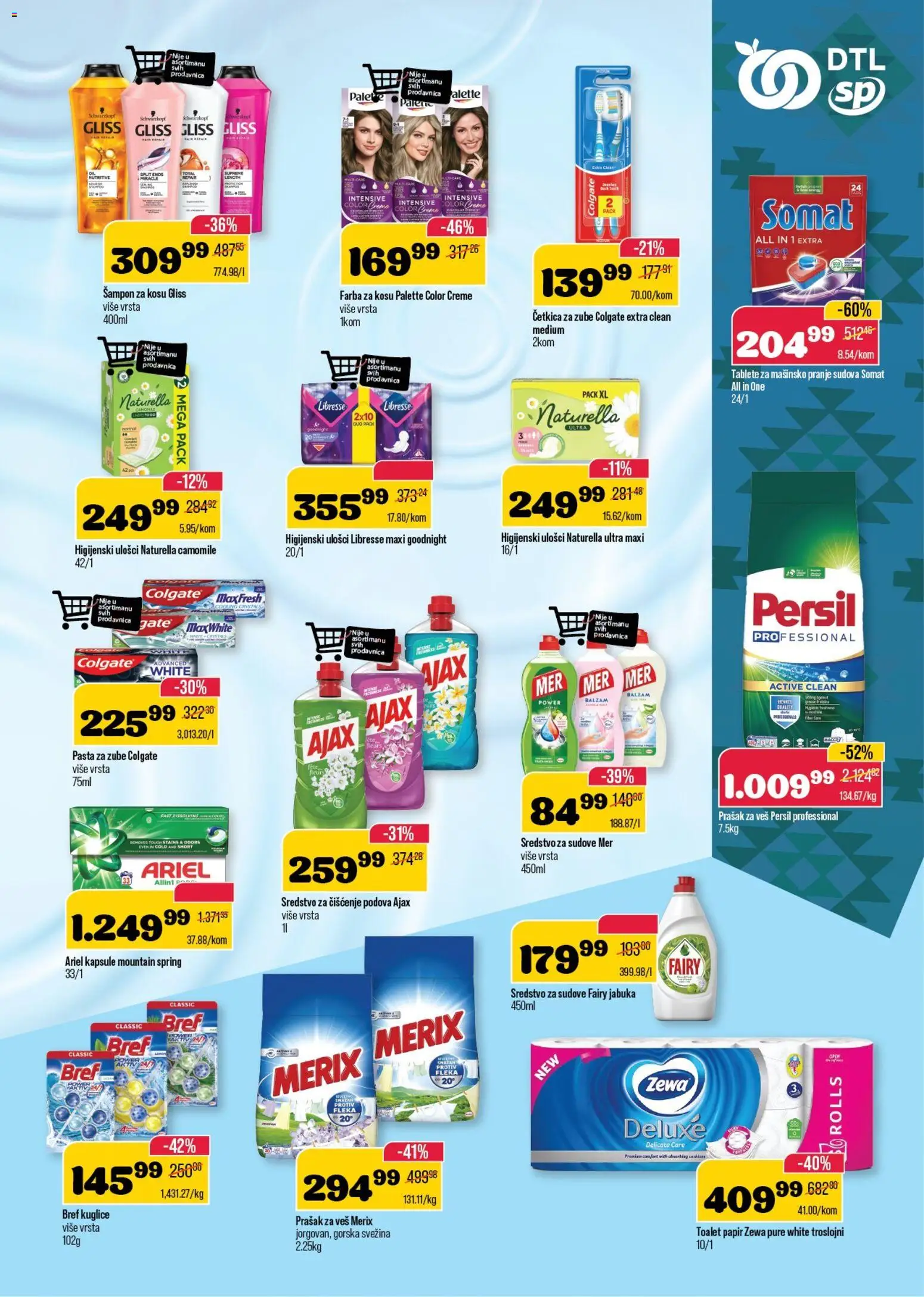 Senta Promet katalog - važi od 02.01.2026 | Strana: 10 | Proizvode: Ariel, Higijenski ulošci, Balzam, Ajax