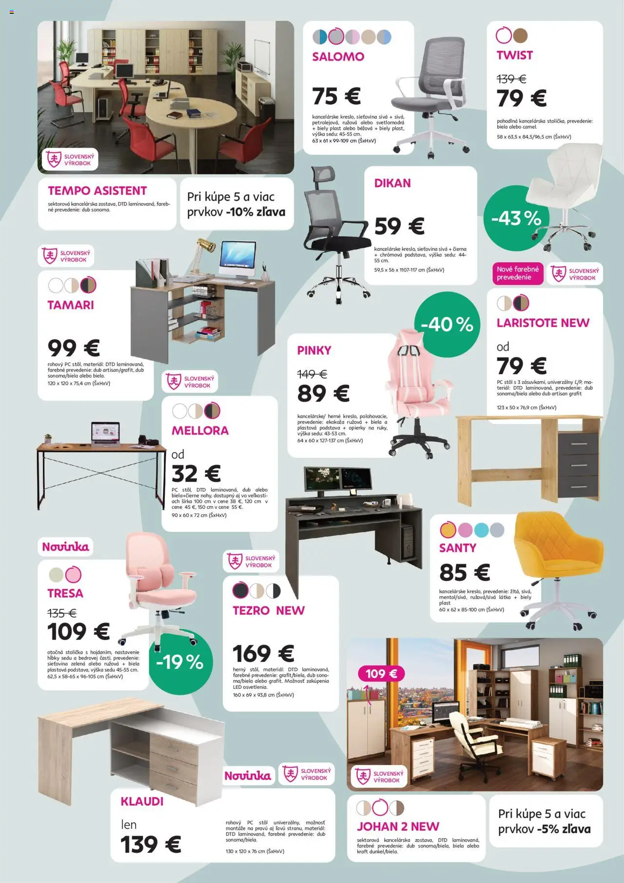 Nové Kondela akcie – leták je platný od 10.09.2025 | Strana: 5 | Produkty: PC, Stolička, Led