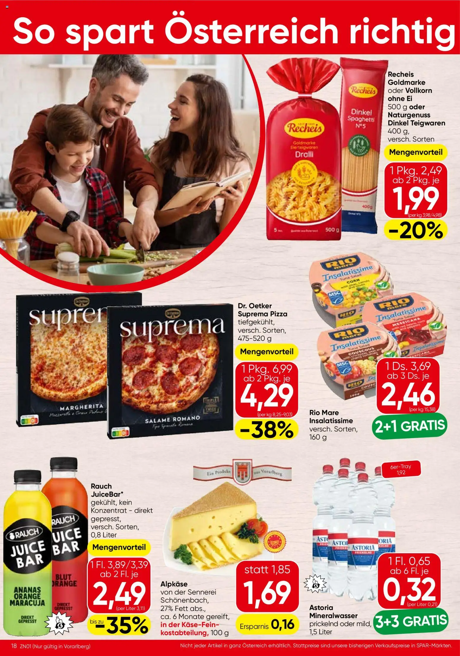 Spar Flugblatt - Vorarlberg gültig ab 02.01.2026 | Seite: 18 | Produkte: Hajdina liszt, Pizza, Ananas