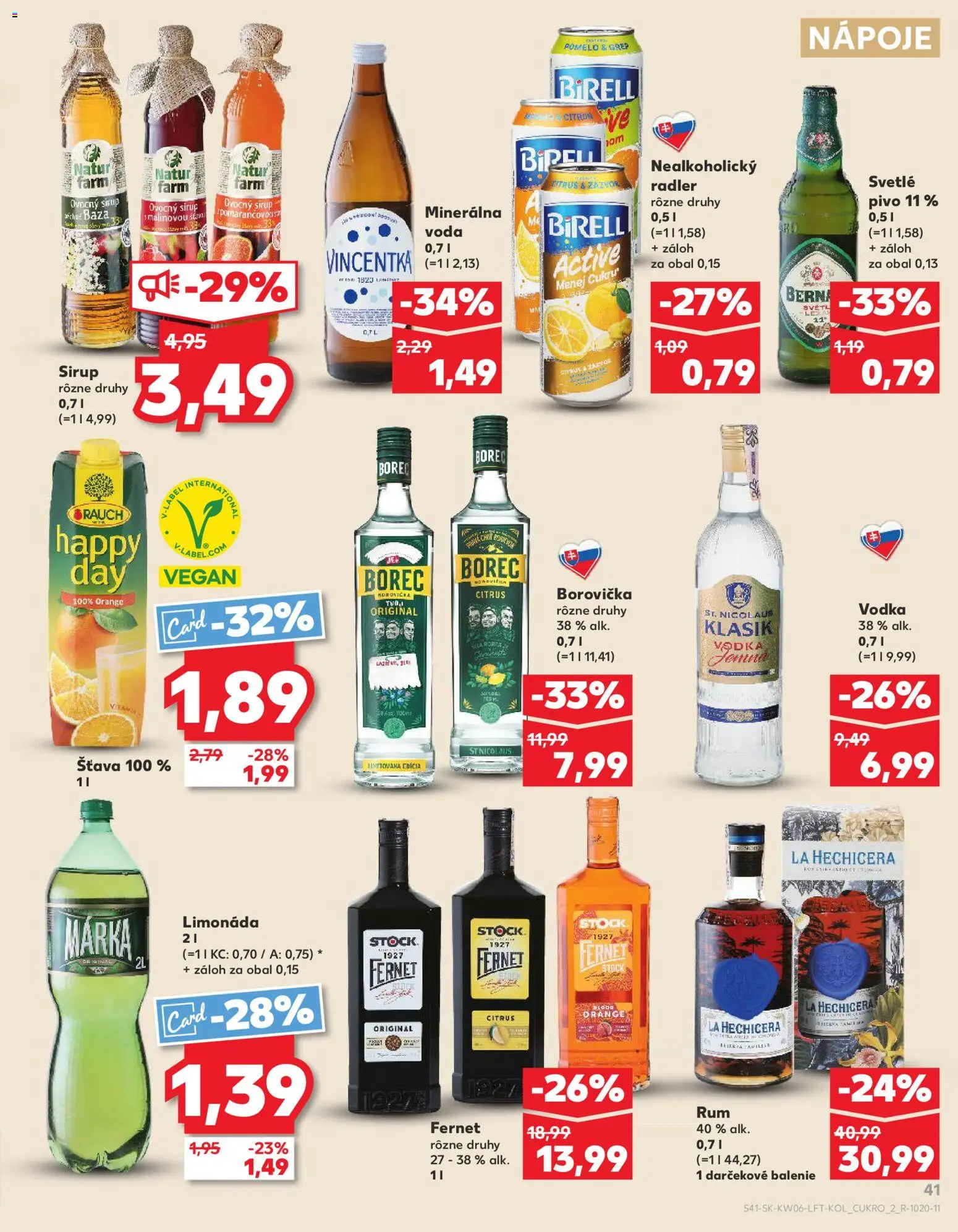 Nové Kaufland akcie – leták je platný od 05.02.2026 | Strana: 41 | Produkty: Pivo, Zázvor, Vodka, Fernet