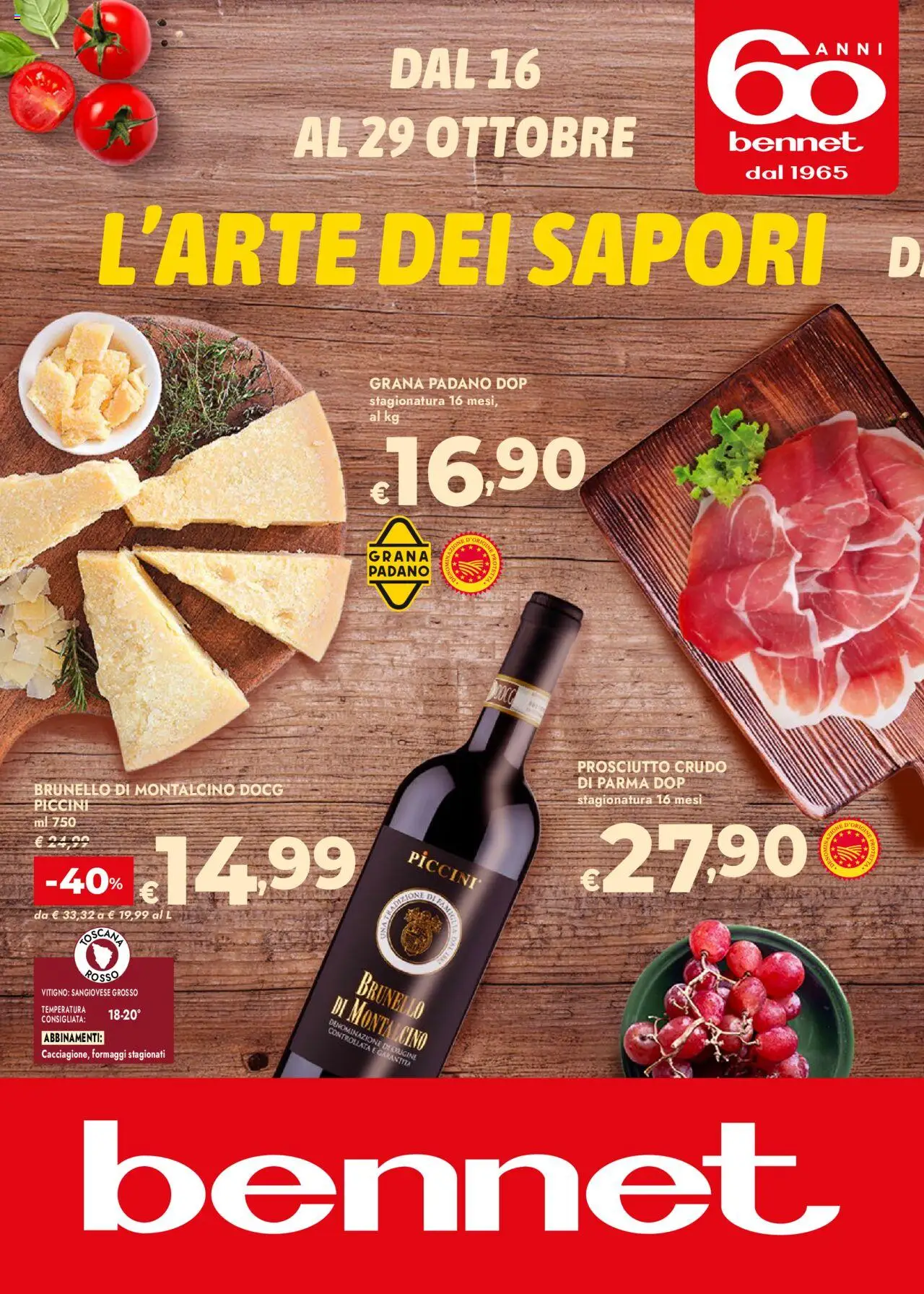 Volantino bennet del 16.10.2025 | Pagina: 1 | Prodotti: Prosciutto Crudo, Prosciutto, Grana Padano
