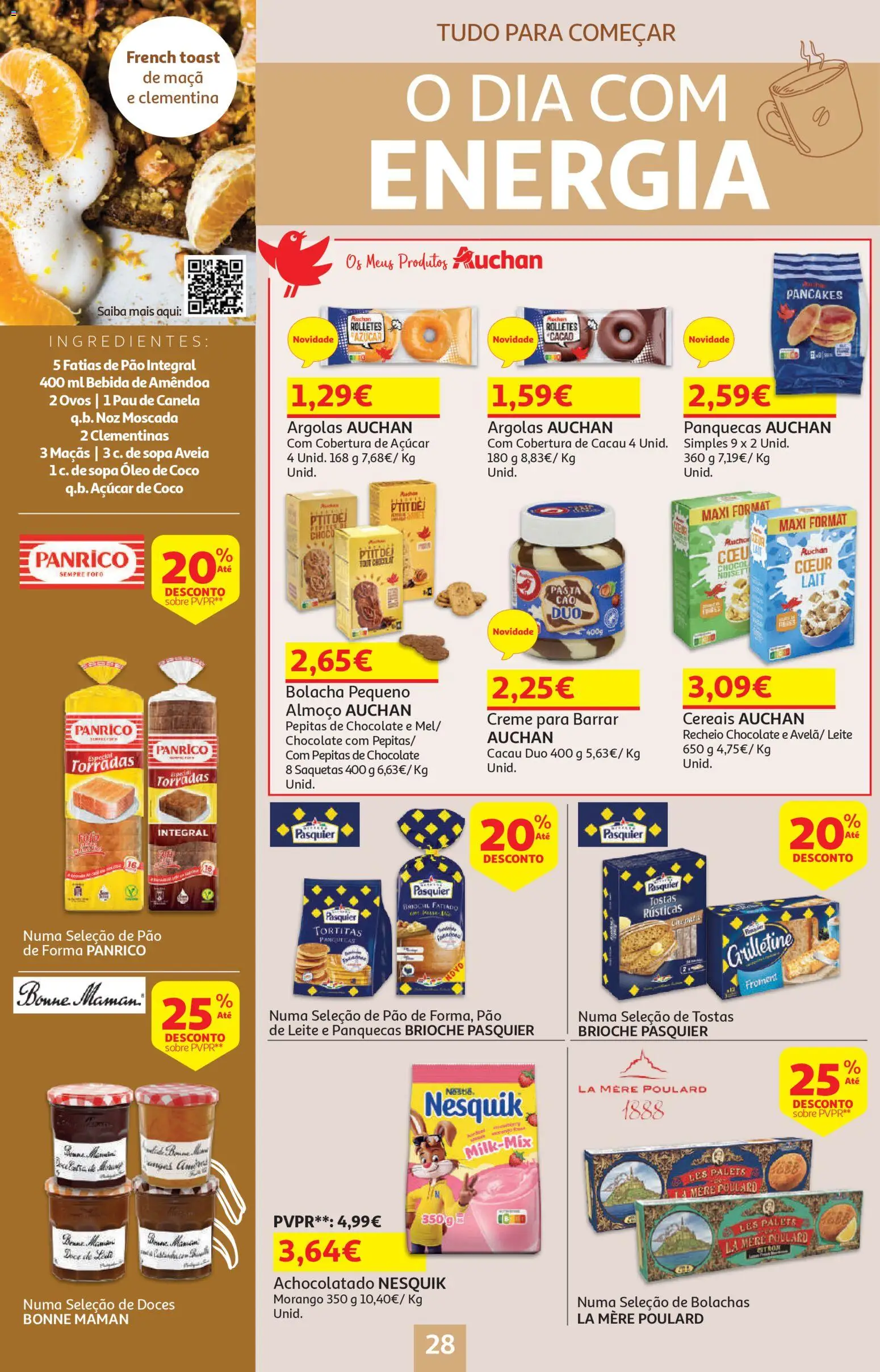 Auchan - Páscoa │ válido de 13.03.2026 | Página: 28 | Produtos: Canela, Ovos, Óleo, Doces