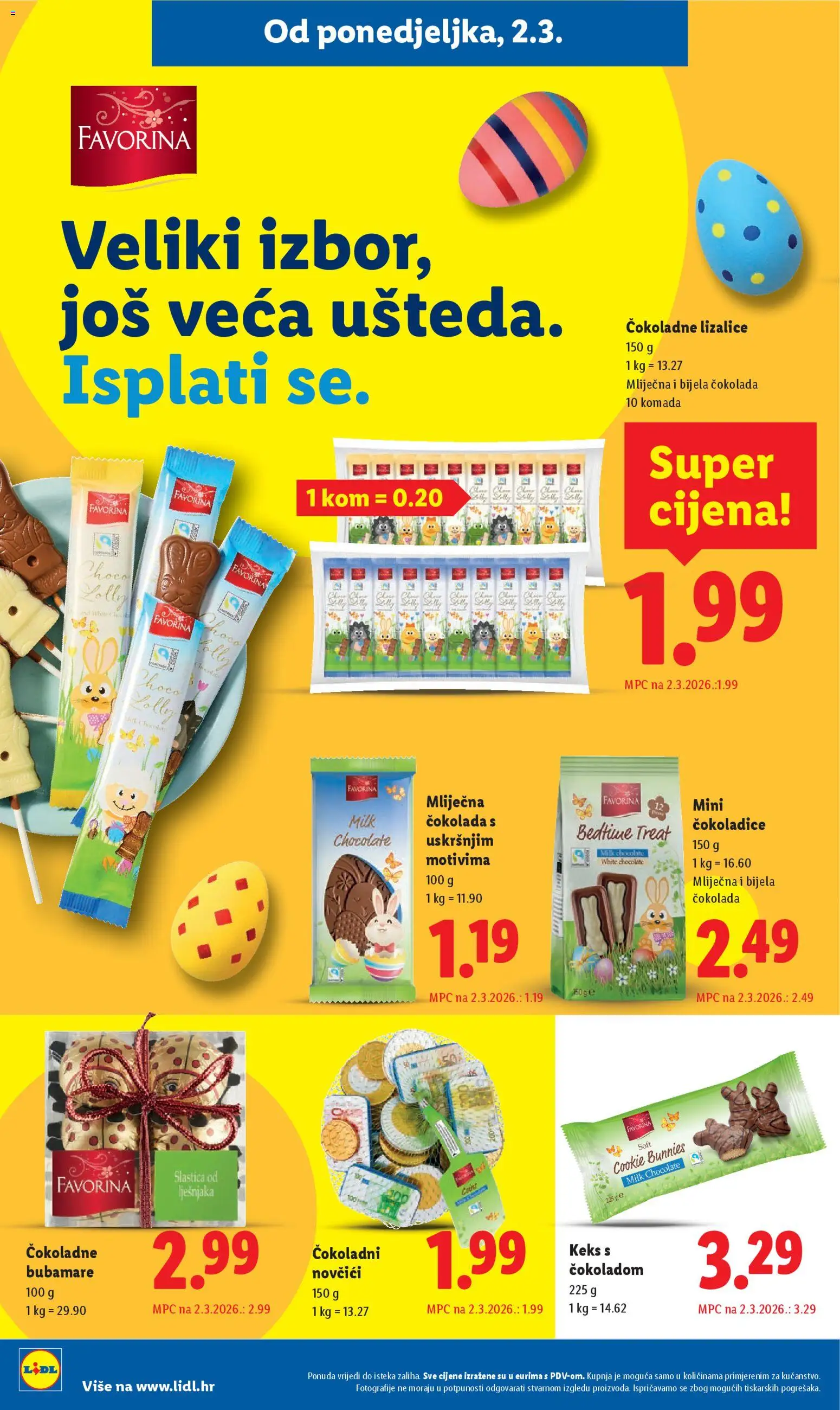 Lidl katalog | vrijedi od 02.03.2026 | Stranica: 22 | Proizvodi: Čokolada, Keks, Lizalice