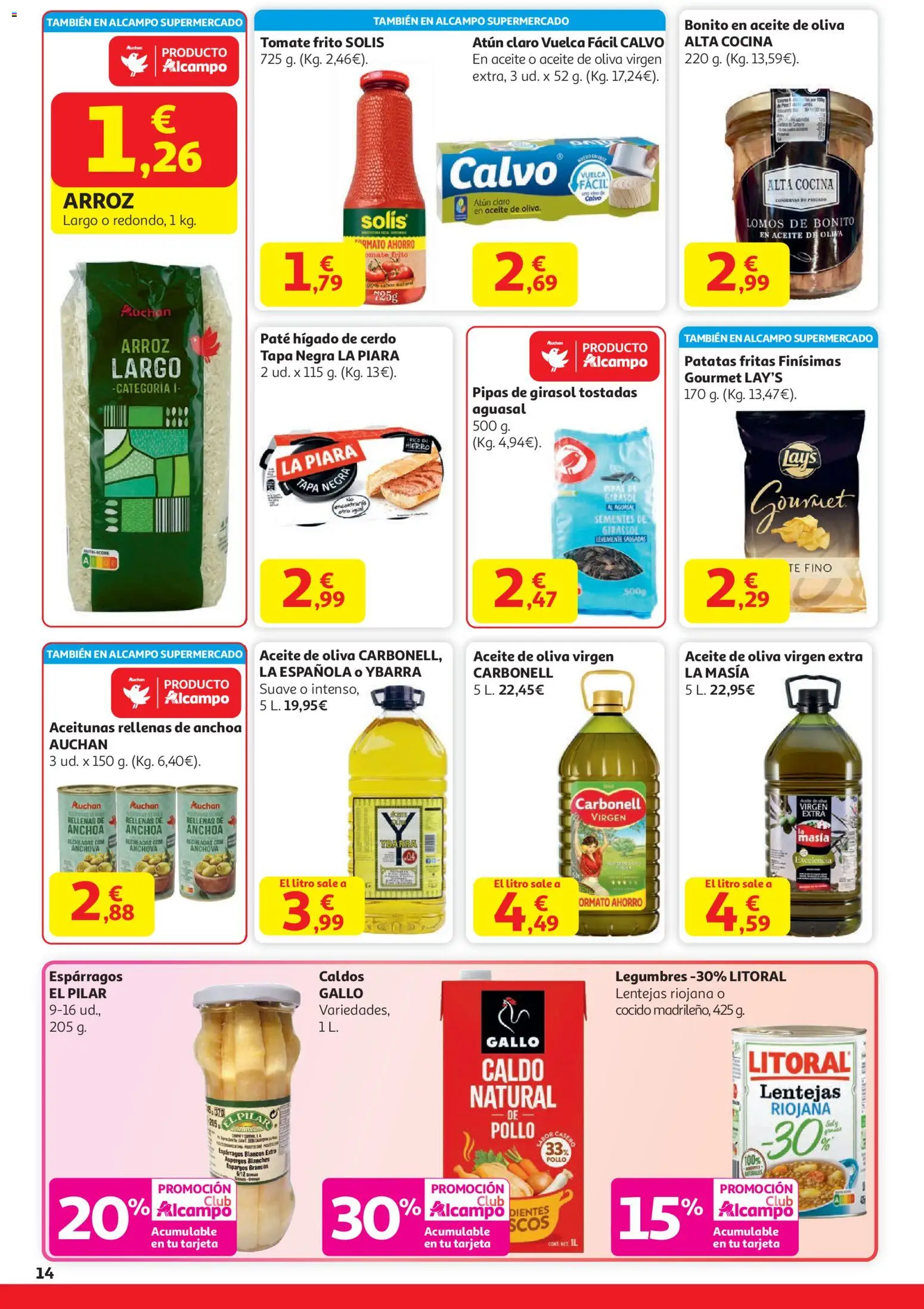 Alcampo - HG Unico Madrid │ válido desde el 29.12.2025 | Página: 14 | Productos: Cerdo, Té, Anchoa, Atún claro