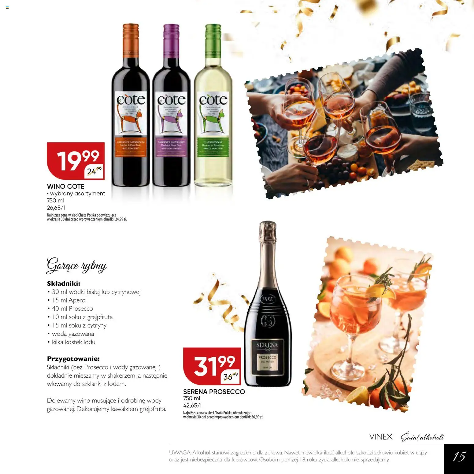 Chata Polska Gazetka - Mocna Oferta od 03.02.2026 | Strona: 15 | Produkty: Chardonnay, Wino Cote, Cytryny, Alkohol