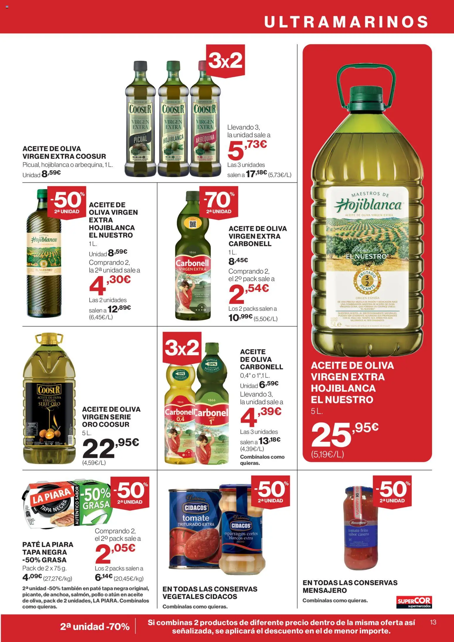 Supercor folleto │ válido desde el 12.02.2026 | Página: 13 | Productos: Aceite, Paté, Νερό καρύδας, Aceite de oliva