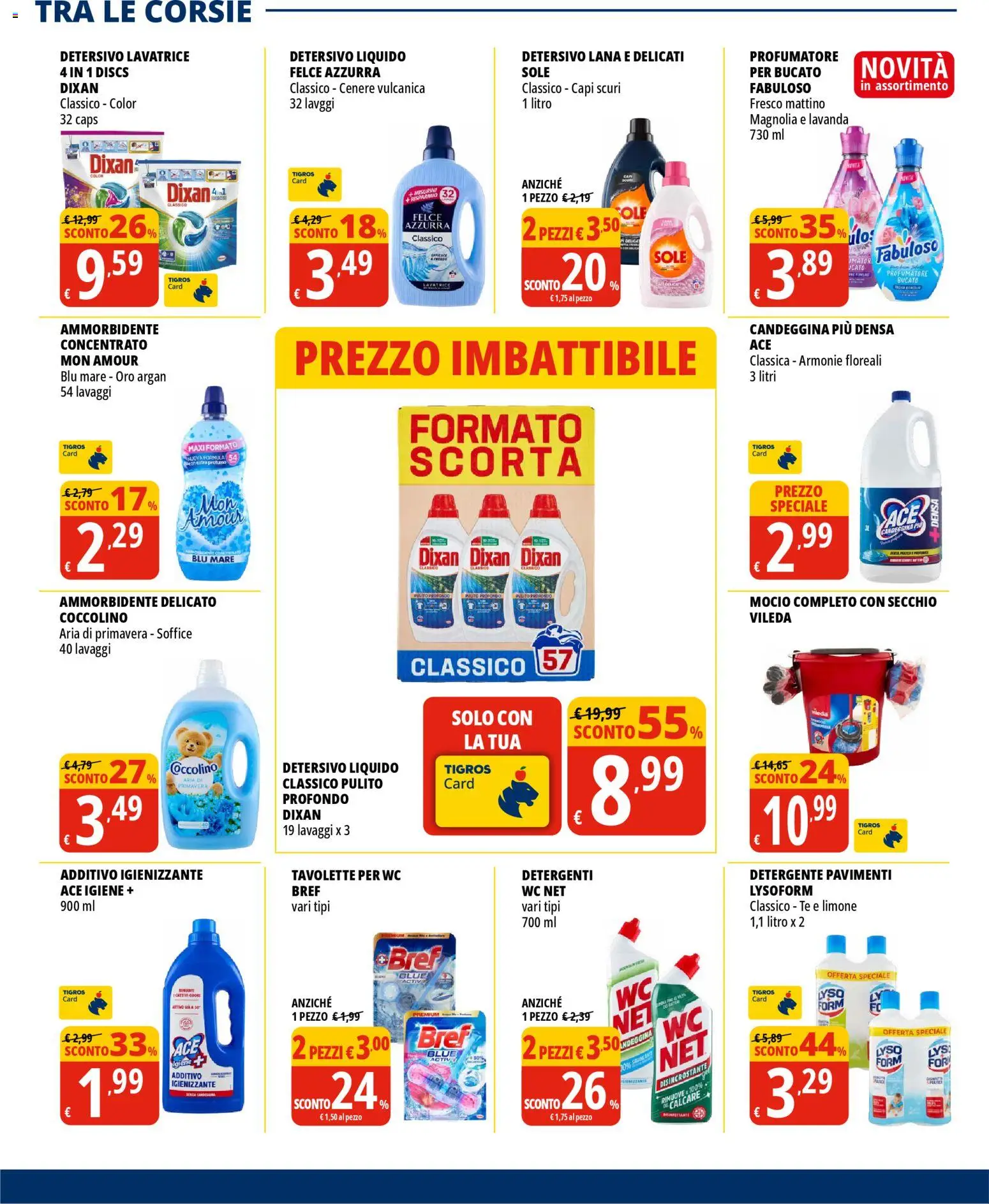 Volantino Tigros del 11.02.2026 | Pagina: 20 | Prodotti: Ammorbidente, Limone, Lavatrice, WC