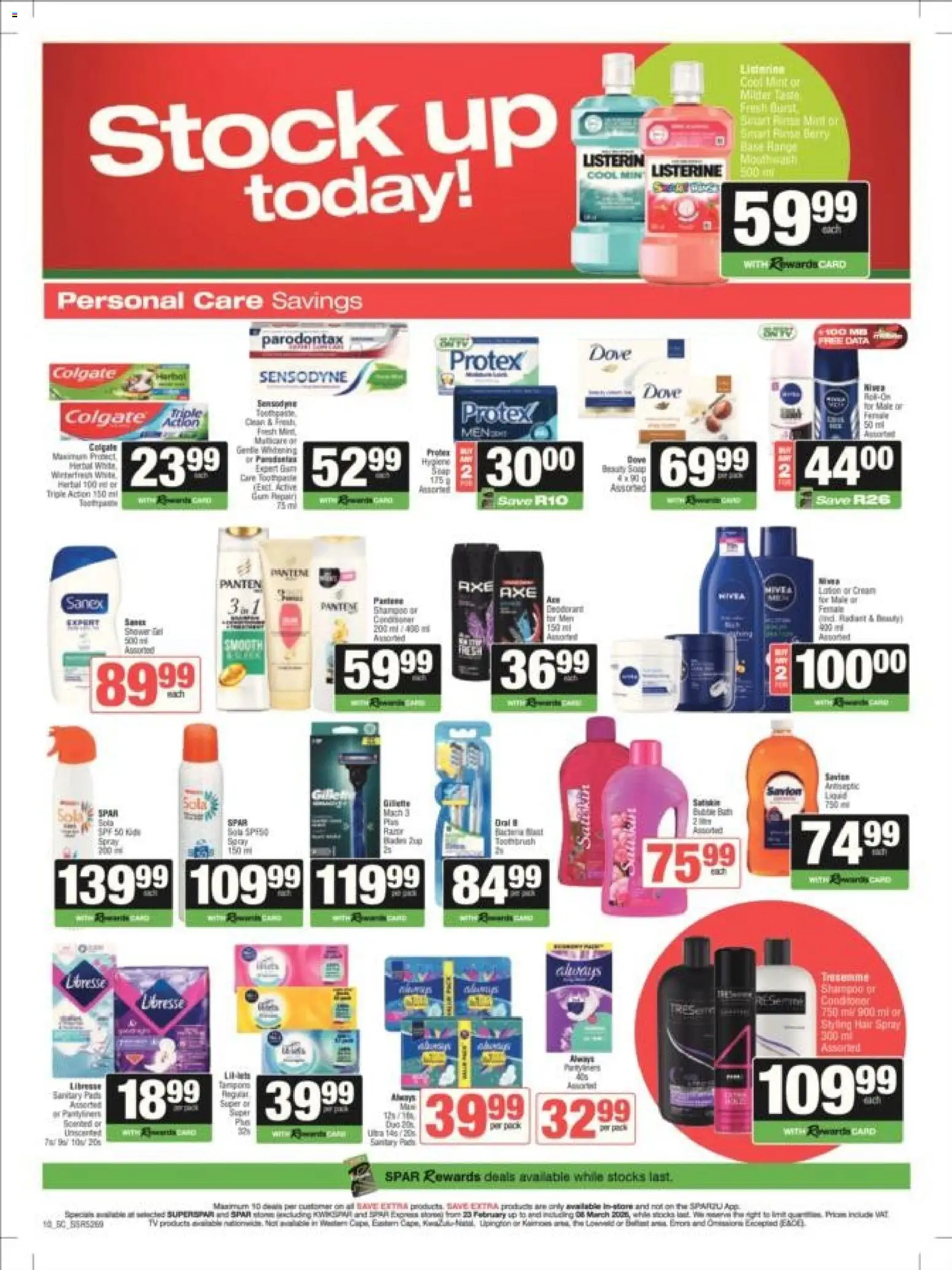 New Spar catalogue – valid from 23.02.2026 | Page: 10 | Products: Data, Shower, Hair spray, Toothbrush