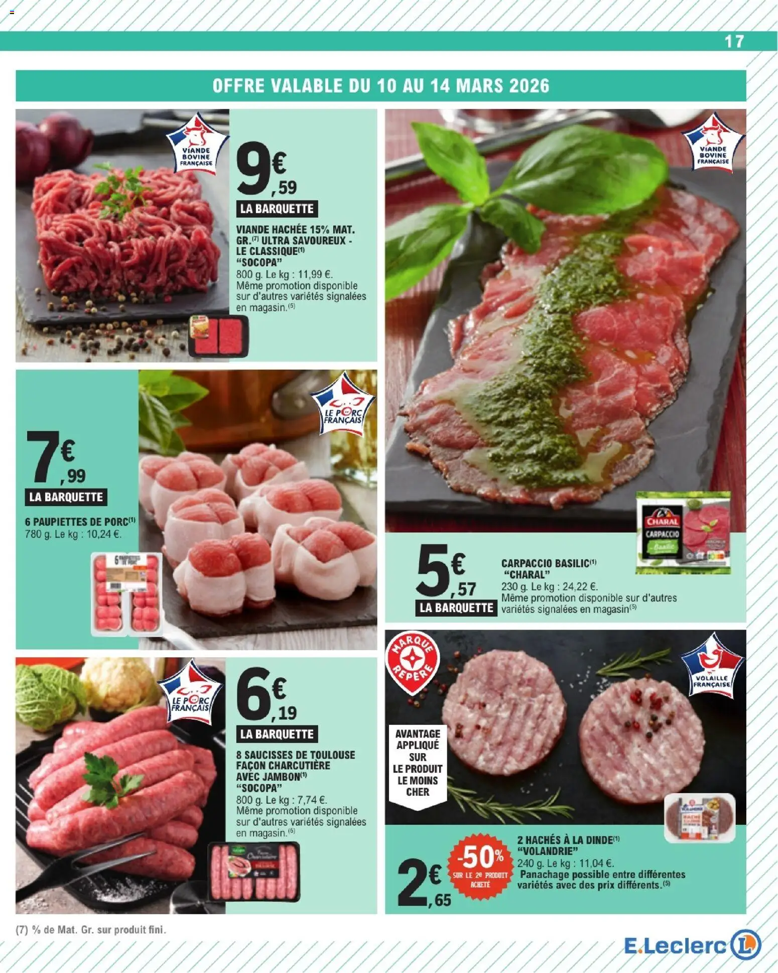 {H1} | Page: 17 | Produits: Volaille, Viande hachée, Jambon, Porc