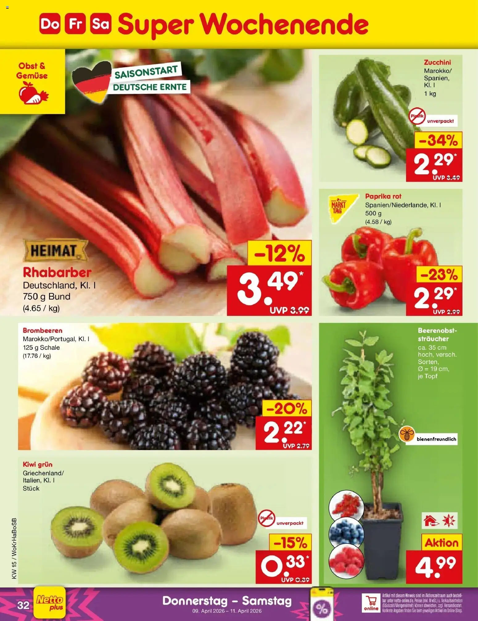 Netto Marken-Discount Prospekt Stadtlohn	 – gültig ab 05.04.2026 | Seite: 48 | Produkte: Paprika rot, Gemüse, Zucchini, Kiwi