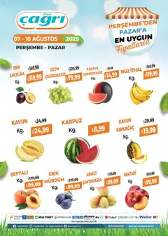 07.08.2025 tarihinden itibaren geçerli olan Çağrı Market kataloğu önizlemesi
