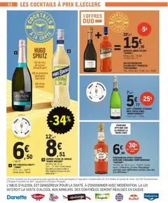 E.Leclerc - Prévisualisation de PRÉPARATION SPRITZ ORANGE GENTIANE RHUBARBE PAMPLEMOUSSE "GIFFARD", 16.00% vol. 50 cl. Le L: 13,80 €. Existe aussi: Différentes variétés. Panachage possible entre différentes variétés avec des prix différents. valide à partir de 21.04.2026 | Page: 22