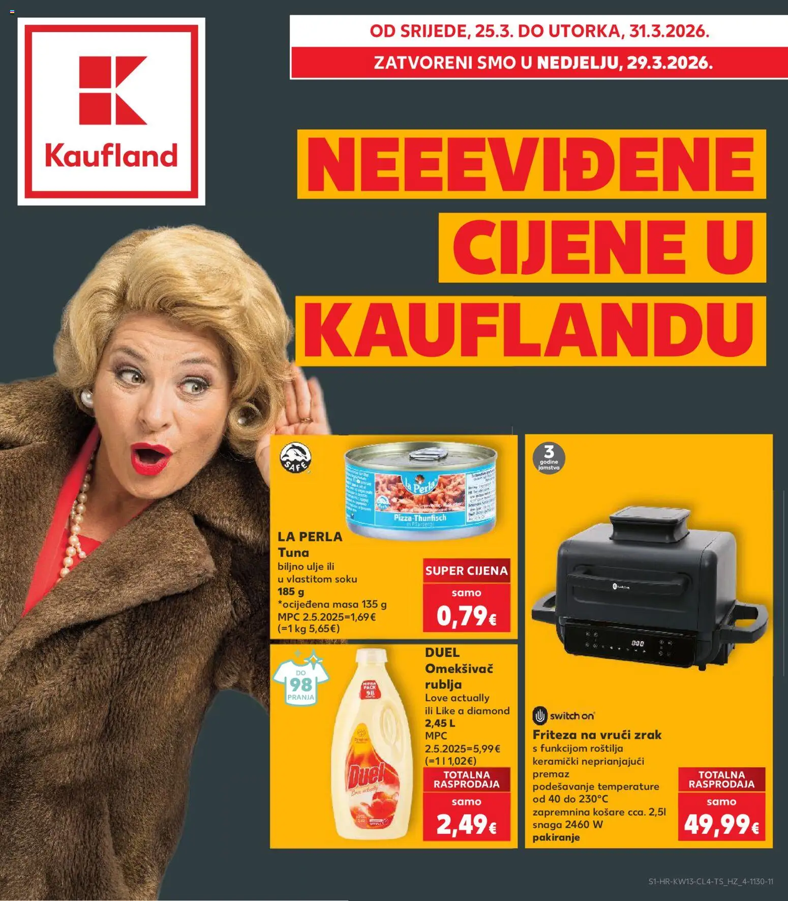 Kaufland katalog | vrijedi od 25.03.2026 | Stranica: 1 | Proizvodi: Friteza, Pizza, Omekšivač, Košare