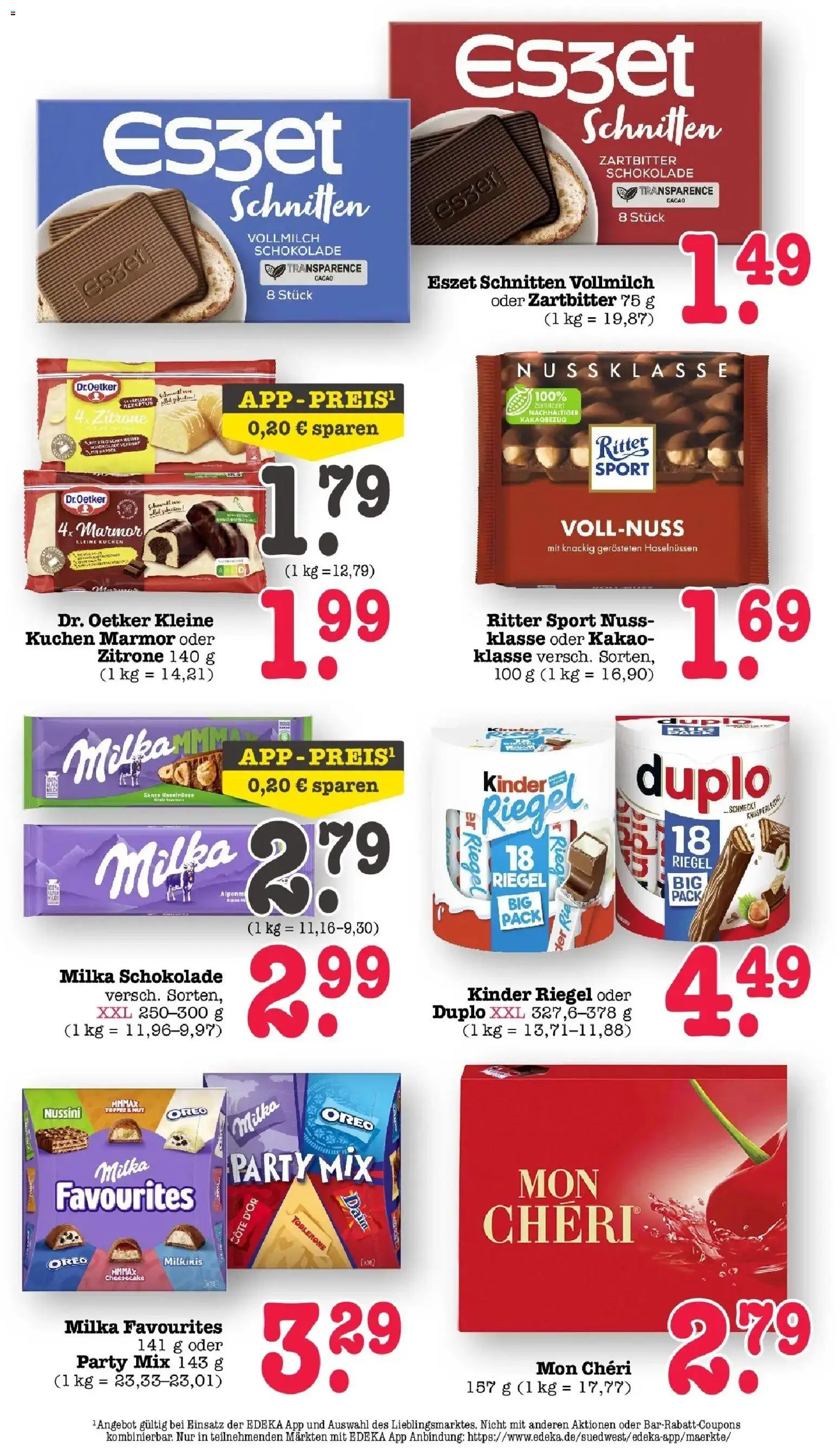 E center Prospekt Mainz-Weisenau	 – gültig ab 12.04.2026 | Seite: 27 | Produkte: Schokolade, Kinder riegel, Kuchen, Mon cheri