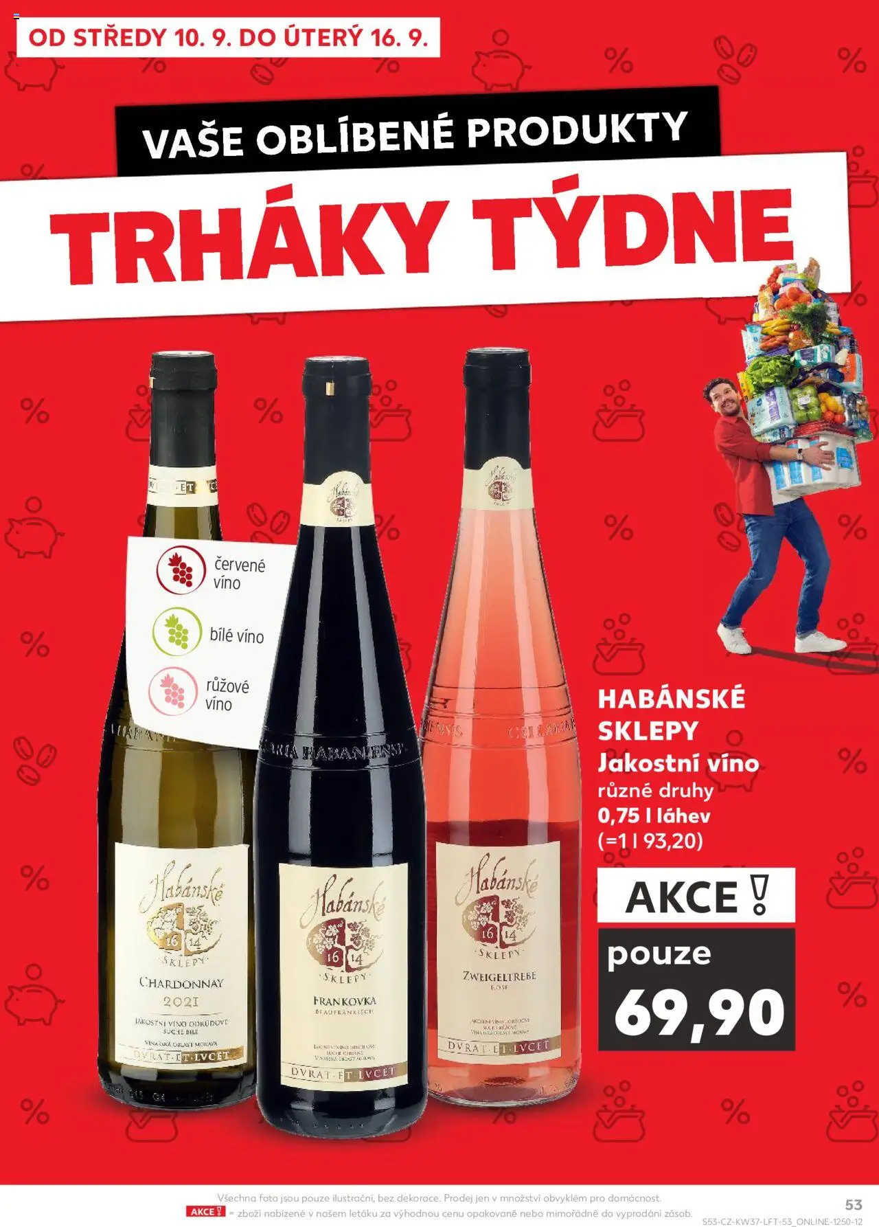 Kaufland leták od 10.09.2025 | Strana: 53 | Produkty: Habánské sklepy, Červené víno, Dove, Láhev
