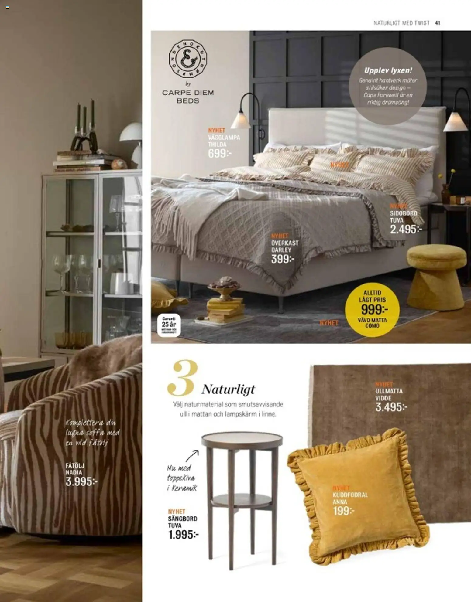 Mio reklamblad aktuell från 01.03.2026 | Sida: 41 | Produkter: Soffa, Fåtölj, Matta, Vägglampa