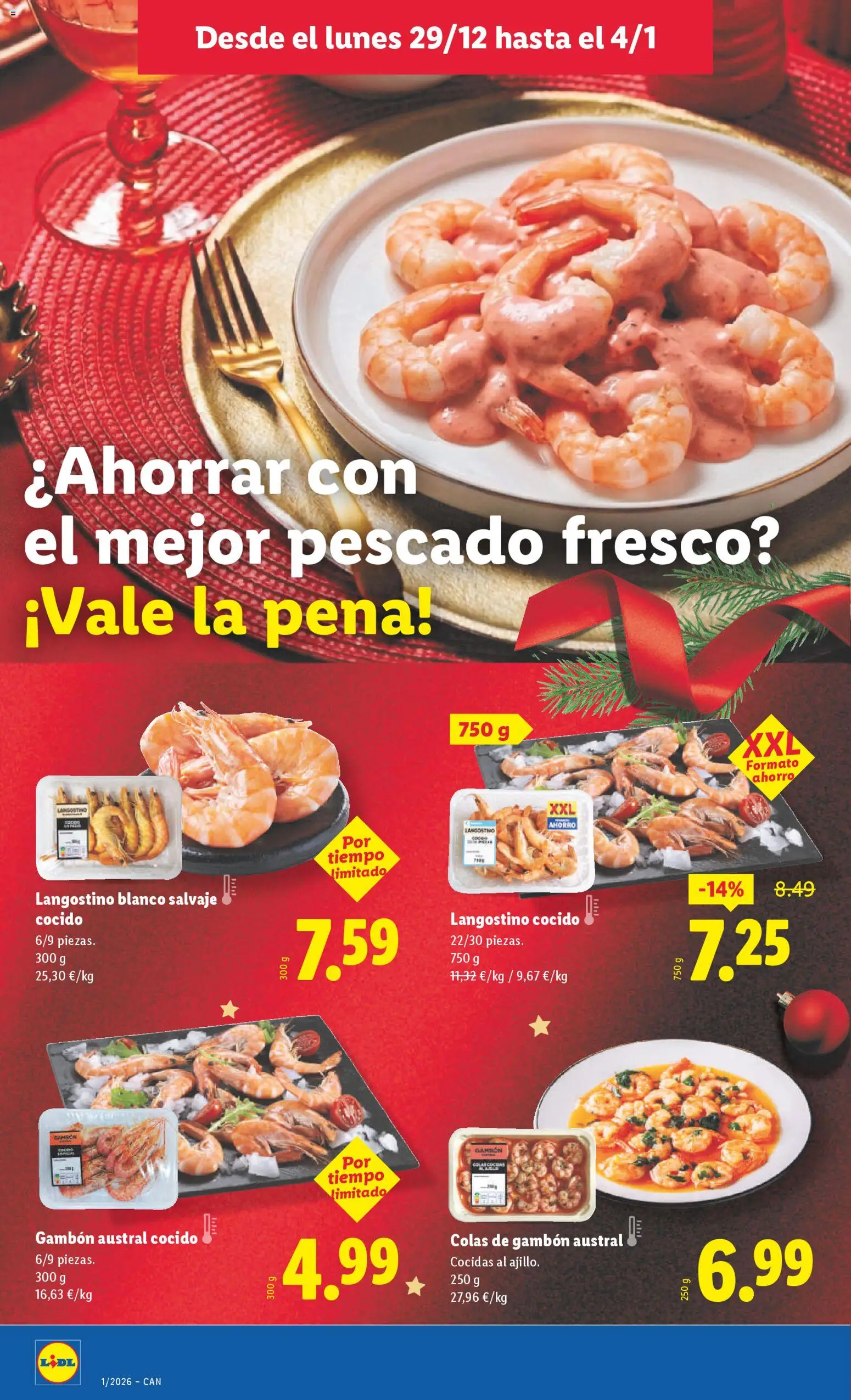 Lidl - Canarias │ válido desde el 29.12.2025 | Página: 6 | Productos: Pescado, Langostino