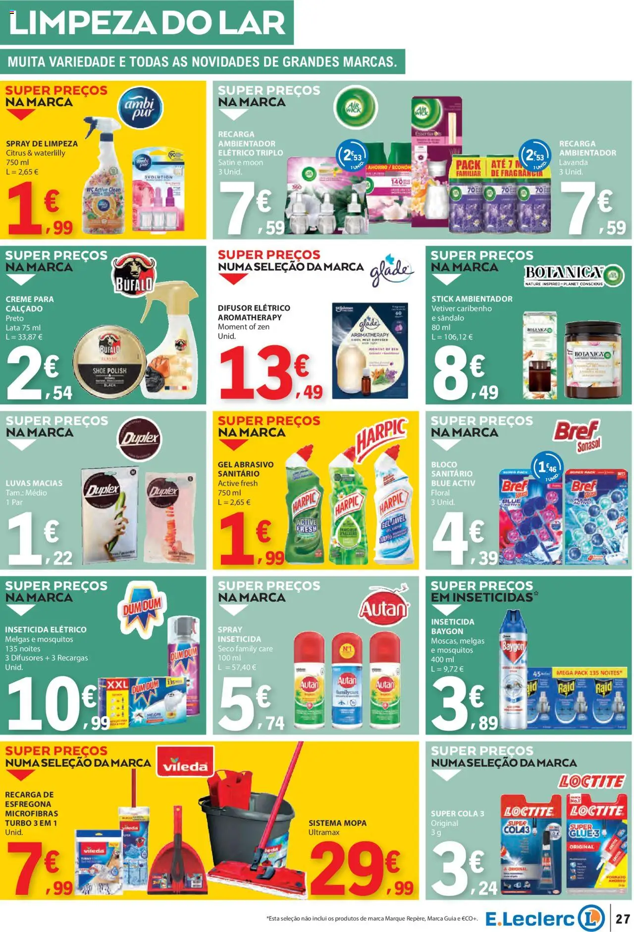 E.Leclerc folheto │ válido de 04.09.2025 | Página: 27 | Produtos: Luvas, Fragrância, Inseticida, Creme