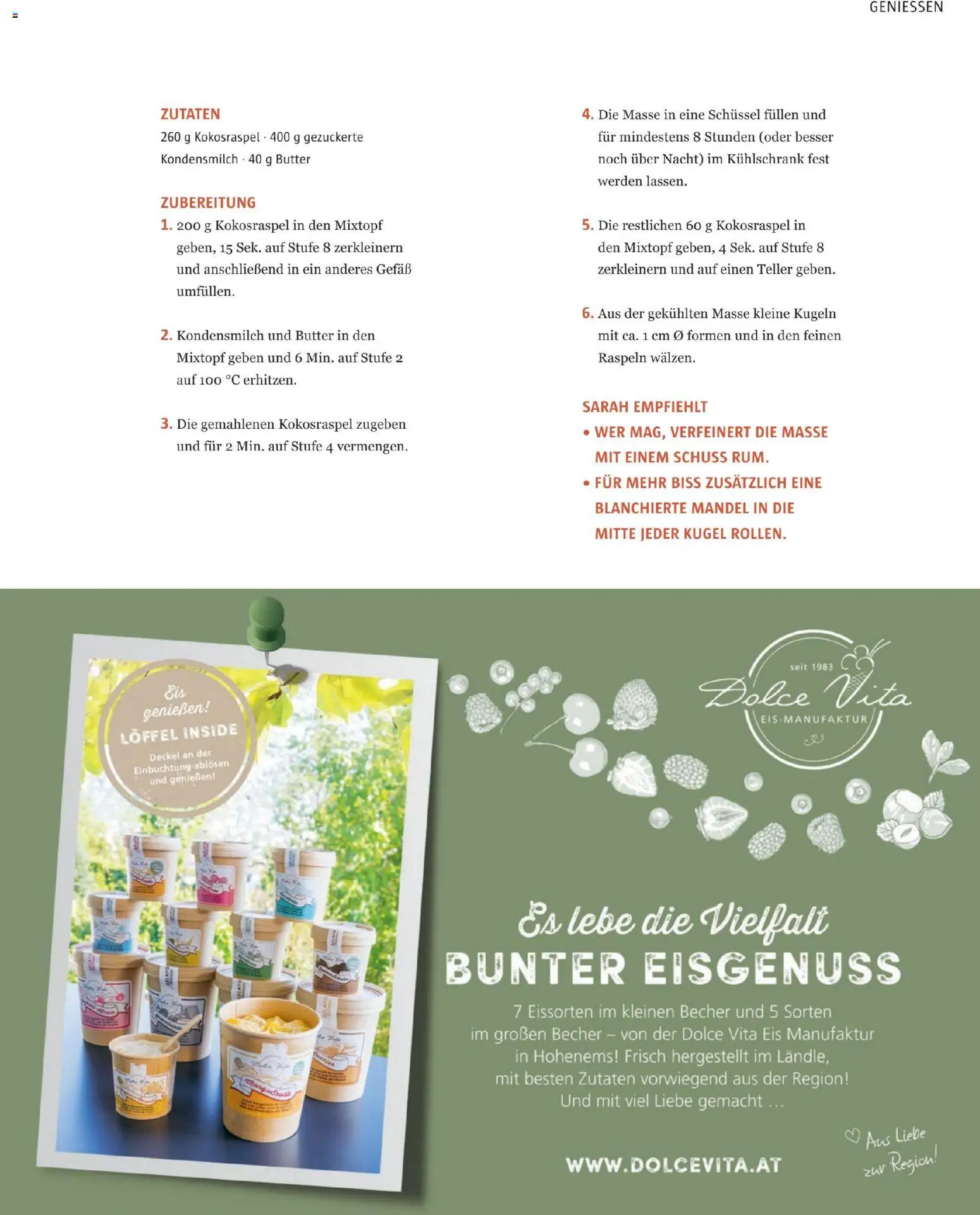 Sutterlüty B’sundrig Magazine gültig ab 17.11.2025 | Seite: 92 | Produkte: Eis, Kühlschrank, Butter