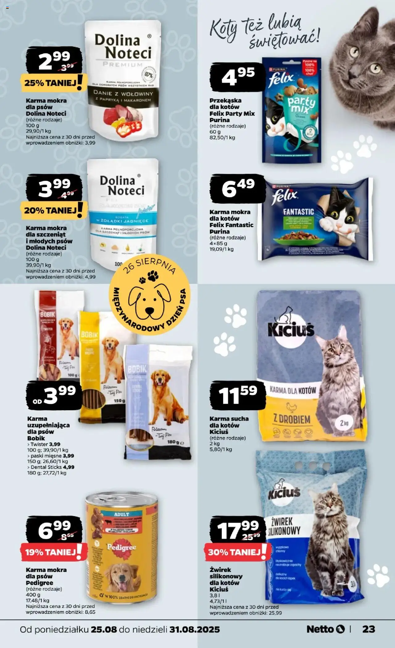 Netto gazetka - Spożywcza od 25.08.2025 | Strona: 23 | Produkty: Papryka, Pedigree, Karma dla kotów