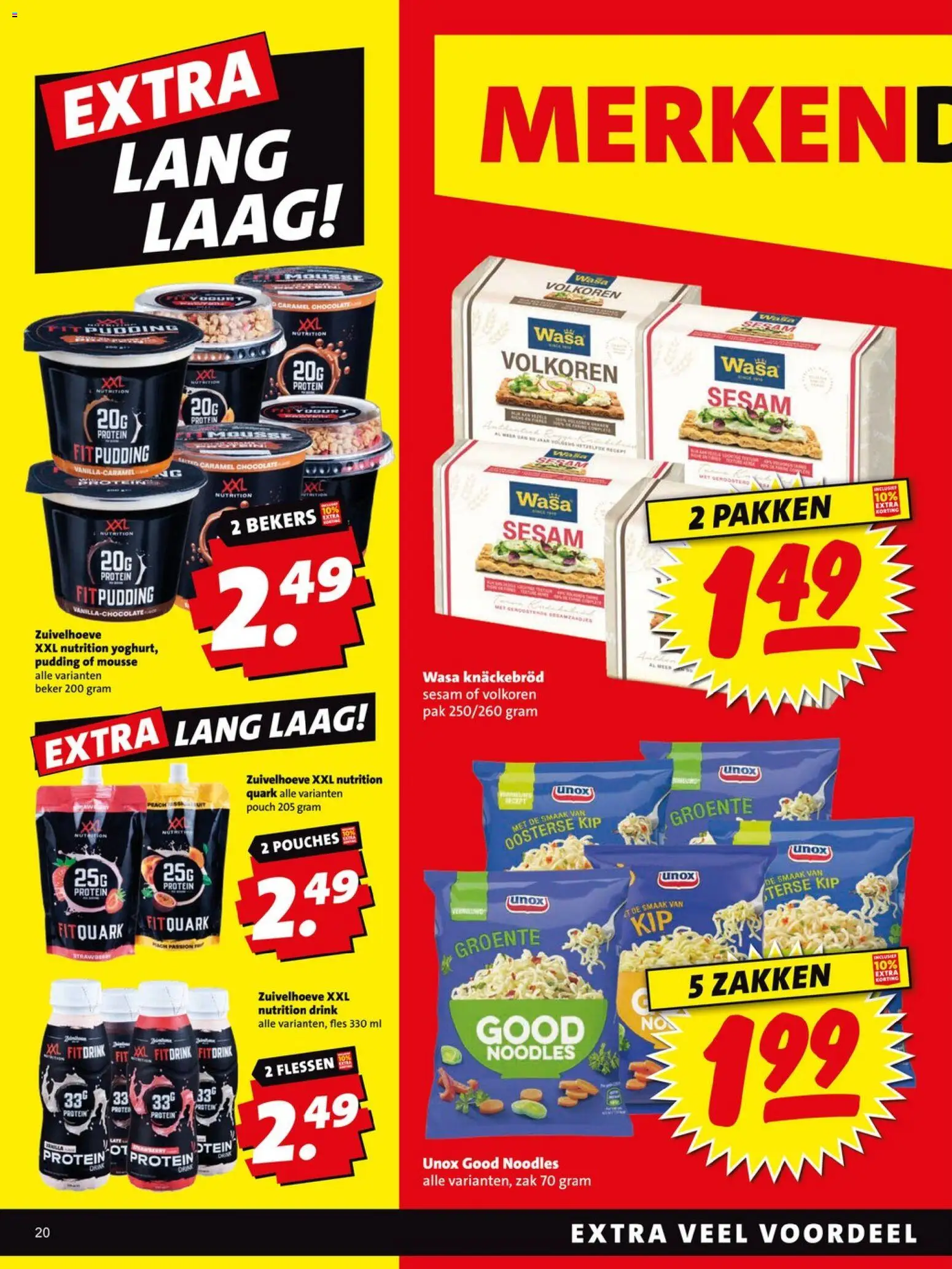 {H1} | Pagina: 20 | Producten: Beker, Fles, Zak, Pudding