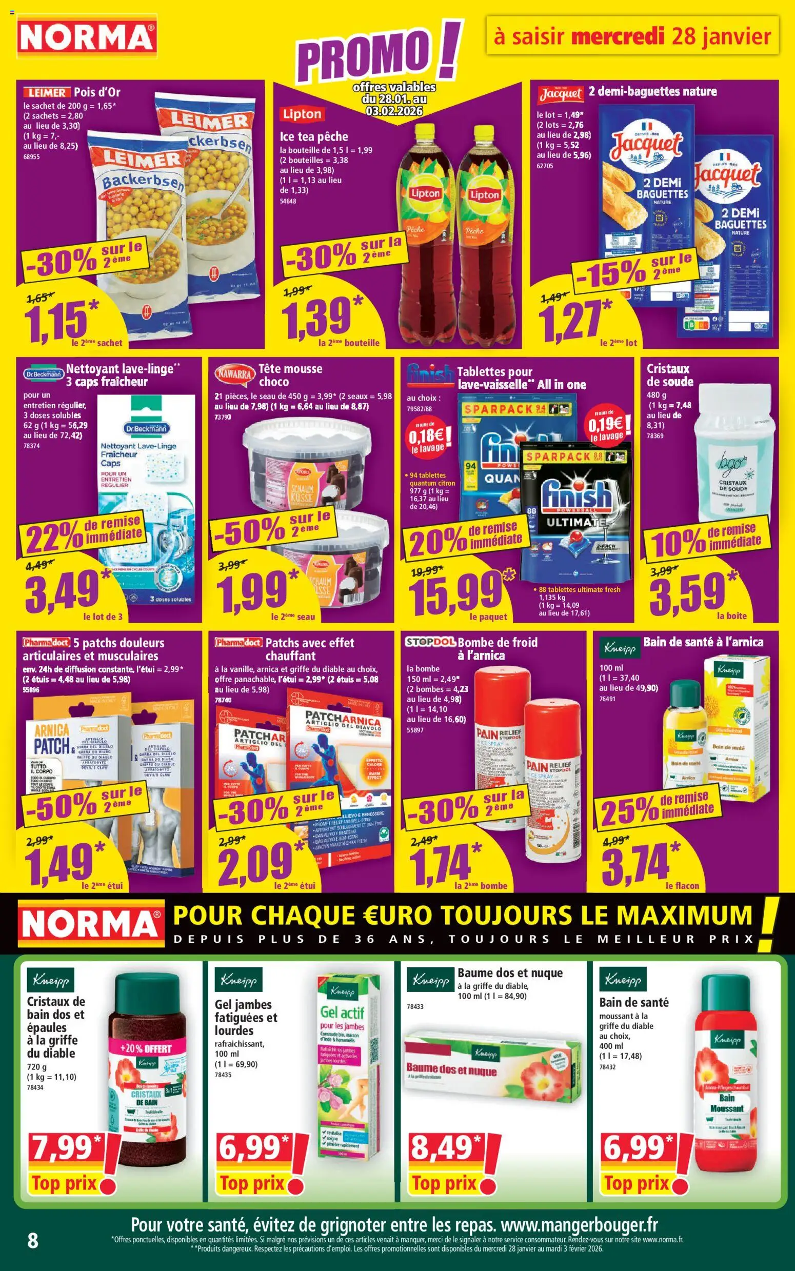 {H1} | Page: 8 | Produits: Citron, Pois, Pain, Bain moussant