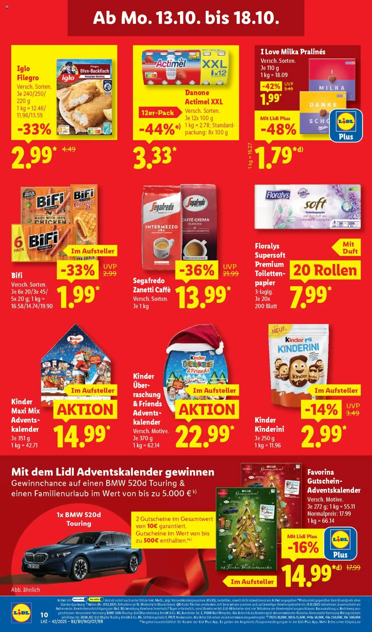 Lidl Prospekt Uffenheim – gültig ab 13.10.2025 | Seite: 16 | Produkte: Iglo, Bifi, Duft, Segafredo