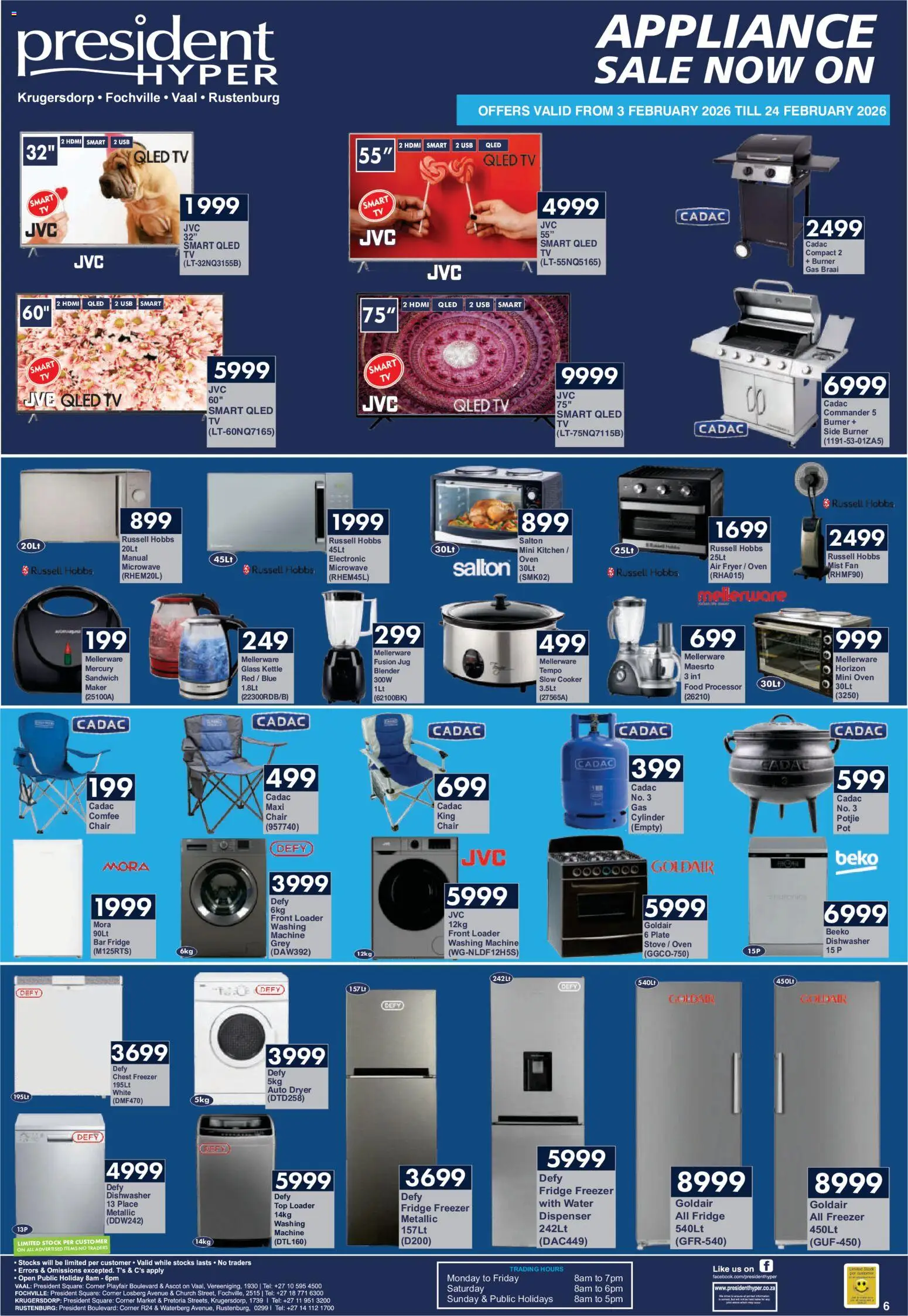 New President Hyper catalogue – valid from 03.02.2026 | Page: 9 | Products: Fryer, TV, Blender, Slow cooker