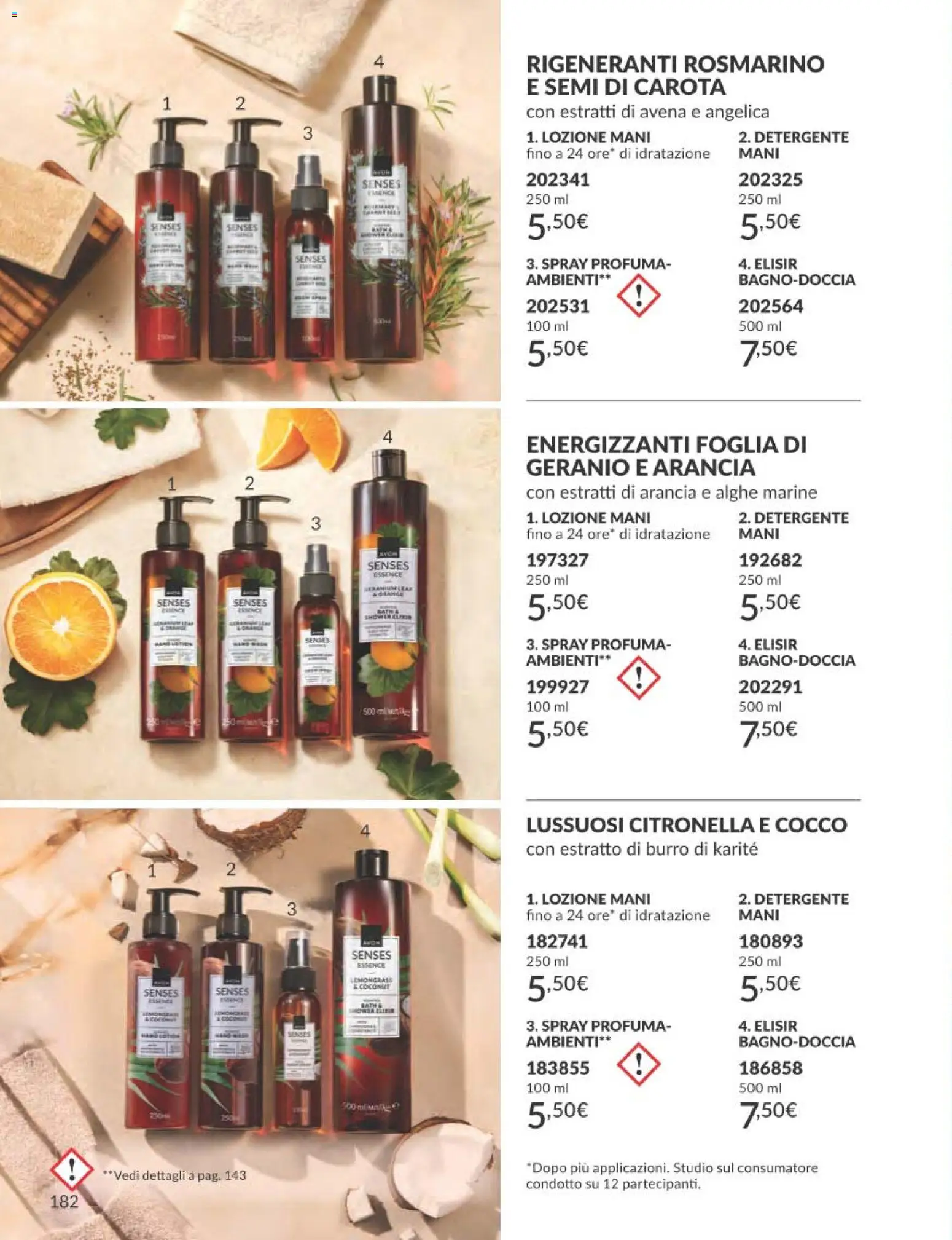 Volantino Avon del 01.03.2026 | Pagina: 182 | Prodotti: Citronella, Burro, Cocco, Arancia