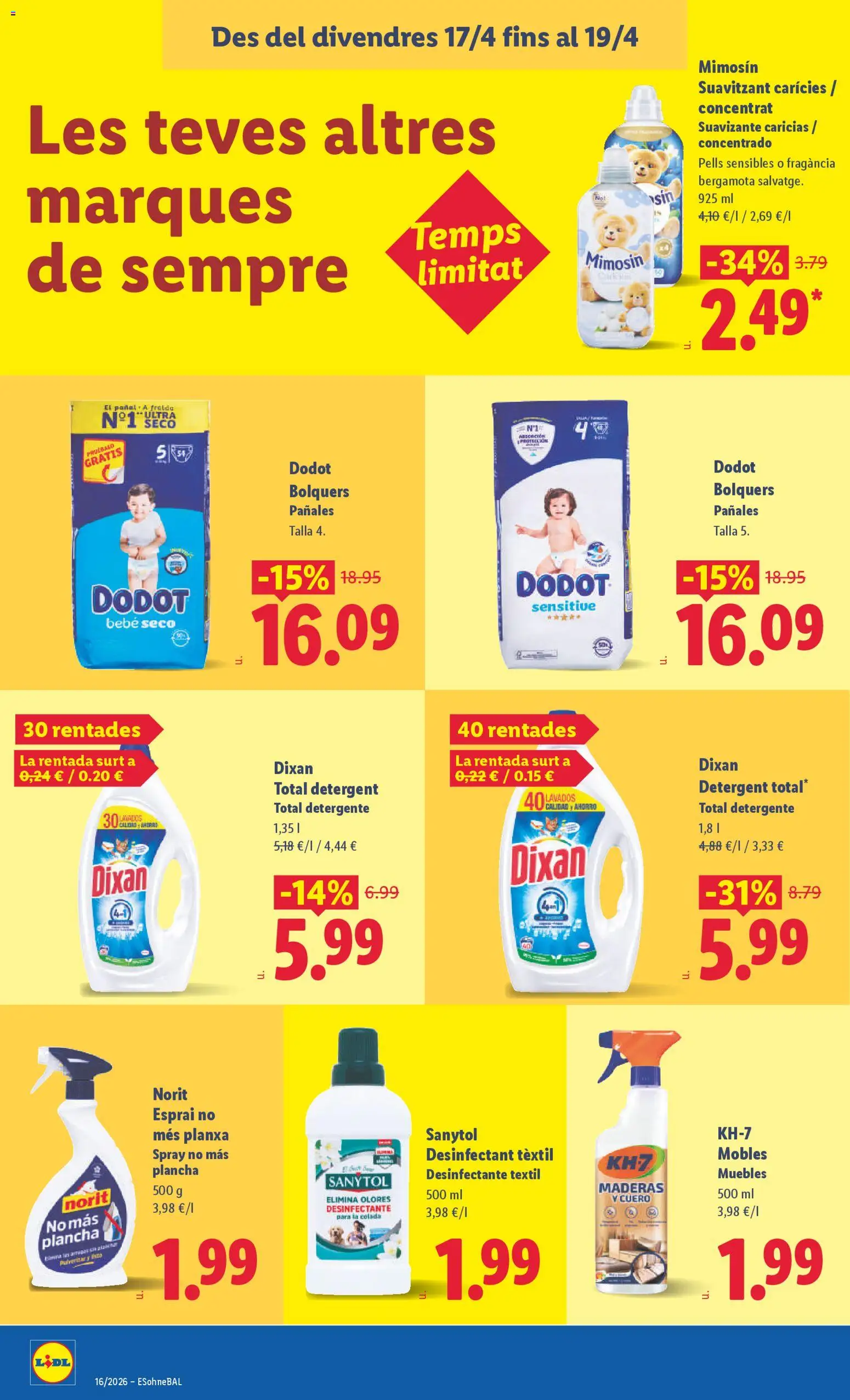 Lidl folleto │ válido desde el 13.04.2026 | Página: 38 | Productos: Fragancia, Detergente, Muebles, Suavizante