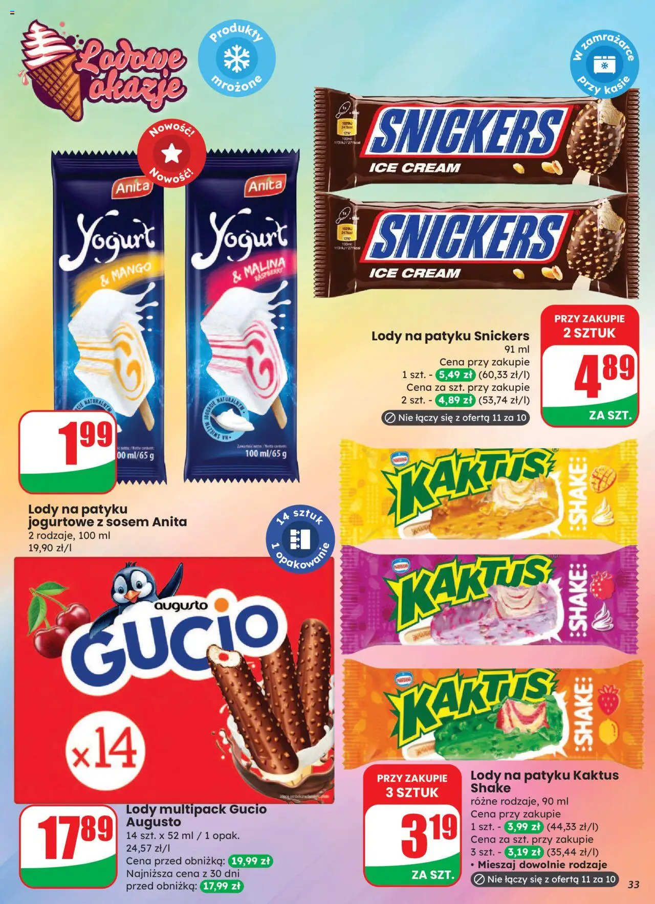 Dino Gazetka od 27.08.2025 | Strona: 33 | Produkty: Mango, Malina, Lody na patyku, Lody