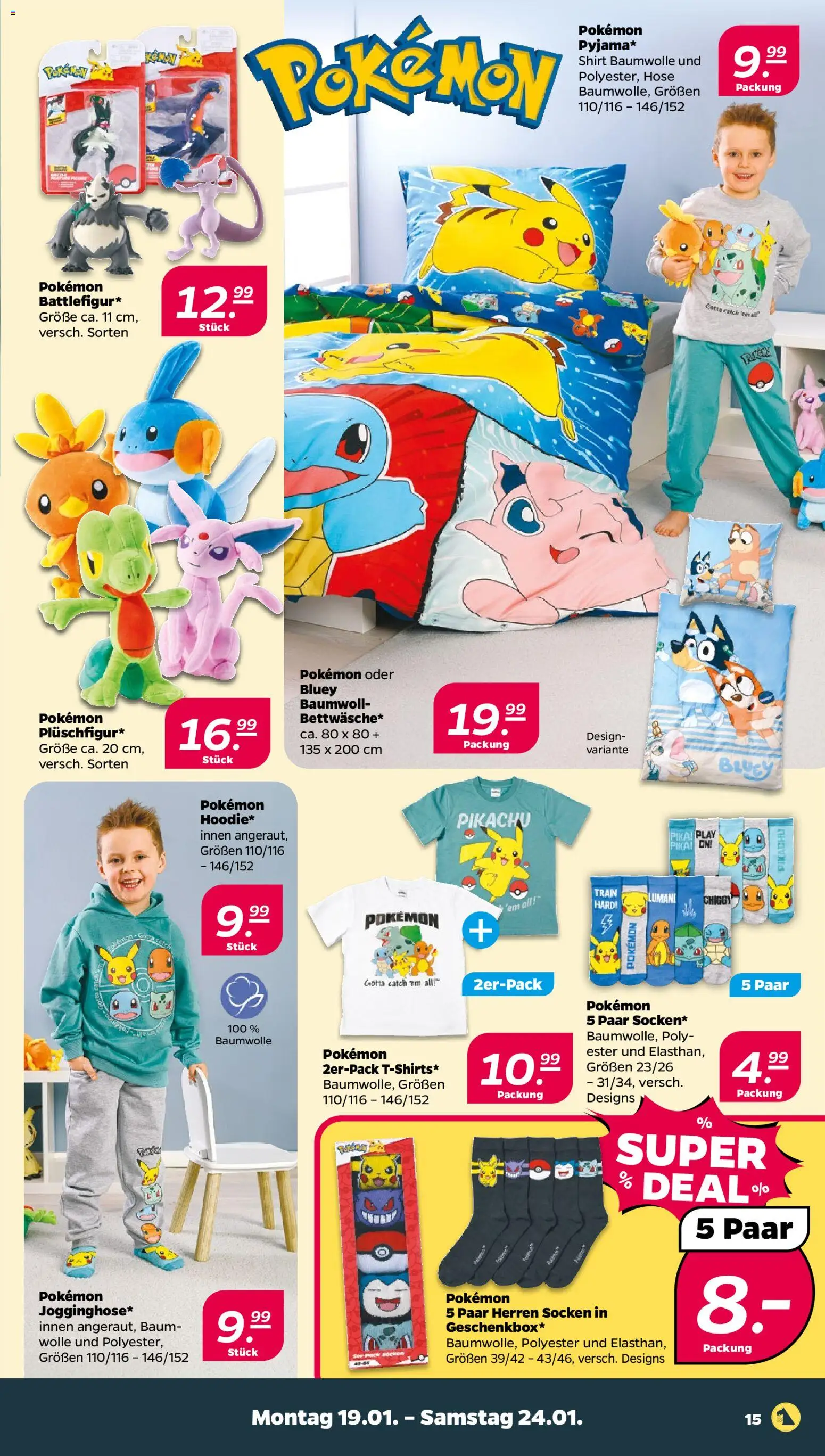 Netto Prospekt 	 – gültig ab 19.01.2026 | Seite: 17 | Produkte: Shirt, Hose, Socken