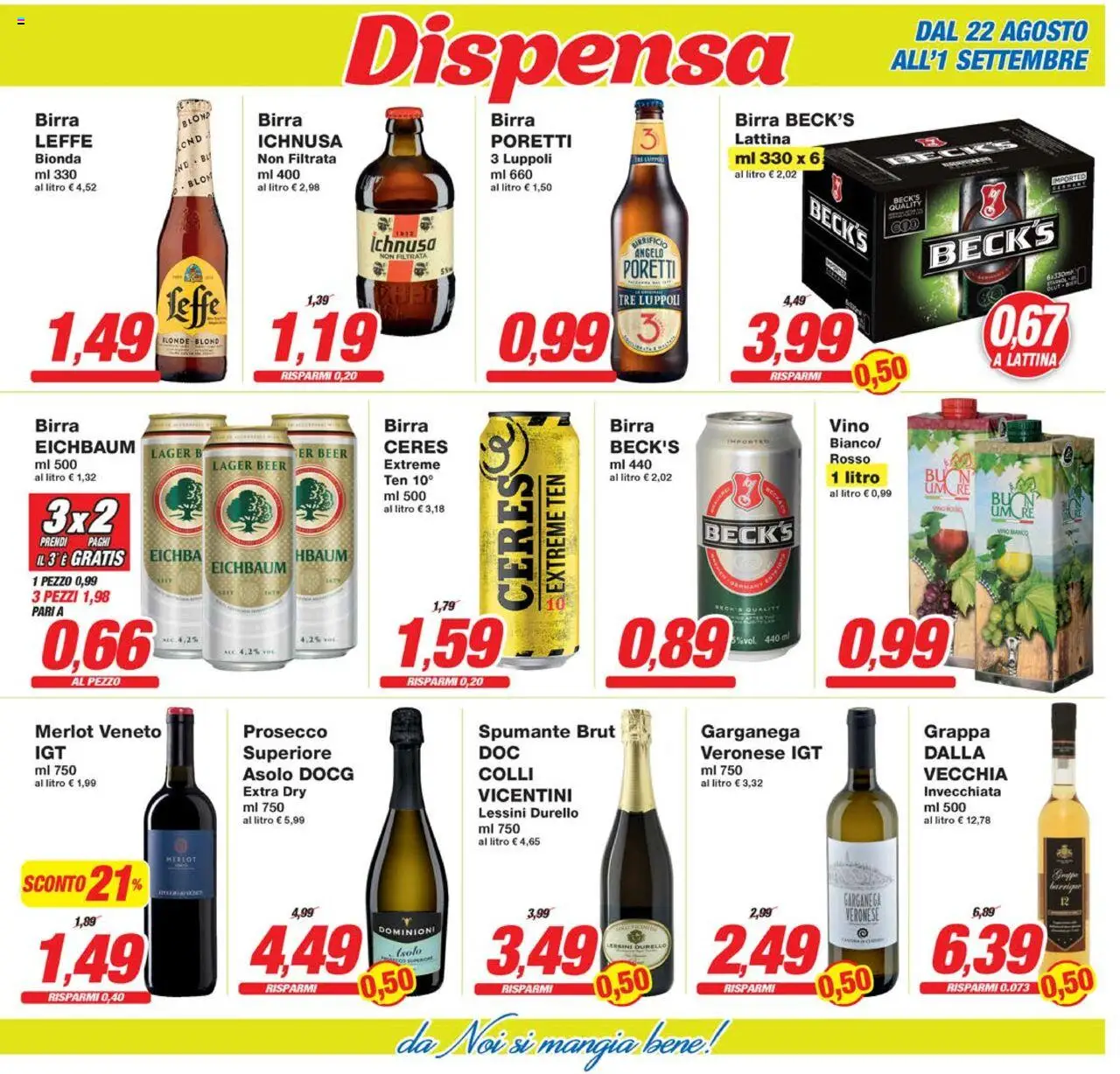 Volantino Prix del 22.08.2025 | Pagina: 13 | Prodotti: Prosecco, Vino, Grappa, Vino bianco