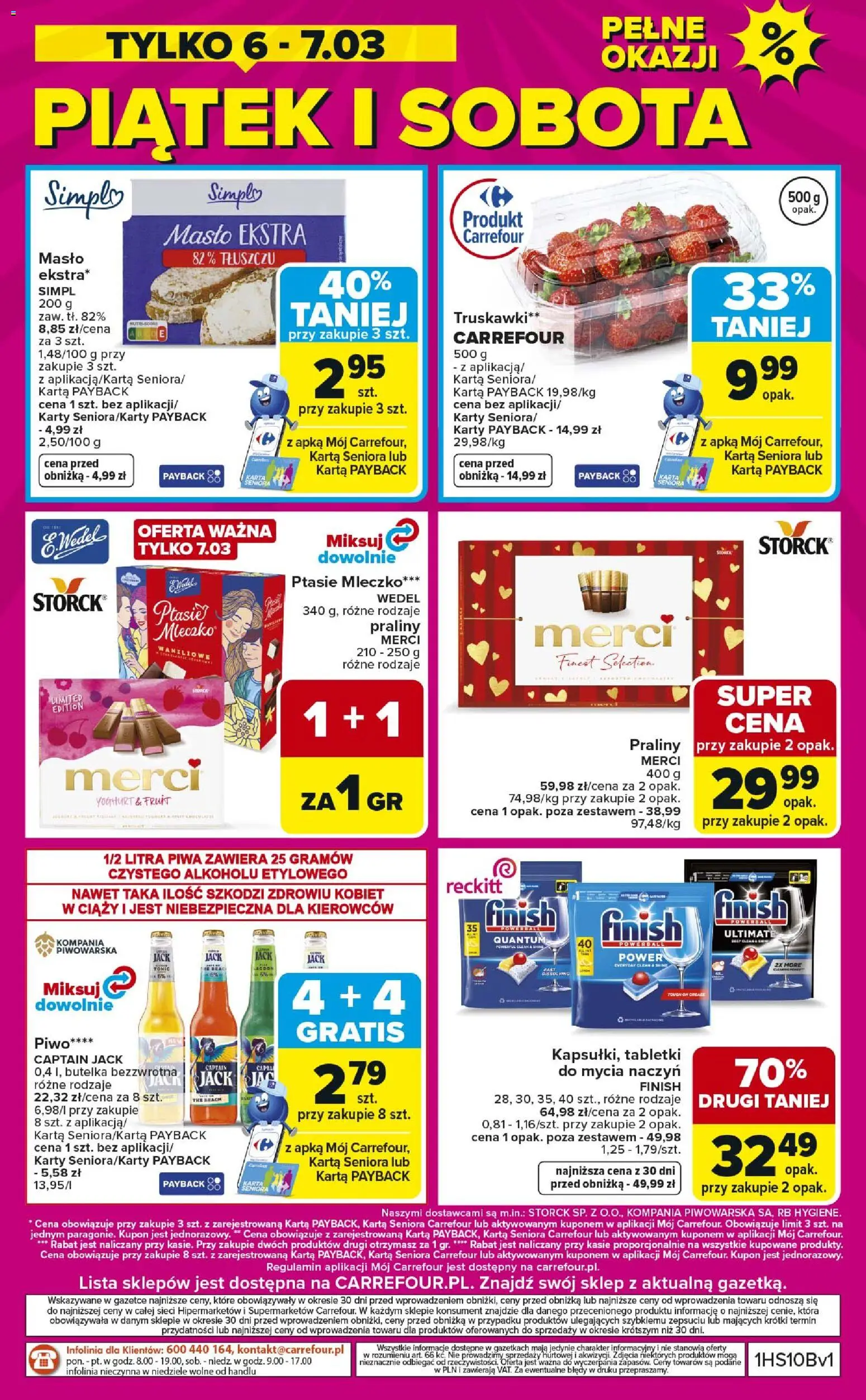 Carrefour gazetka - Weekend okazji od 05.03.2026 | Strona: 8 | Produkty: Praliny, Merci, Ptasie mleczko, Masło