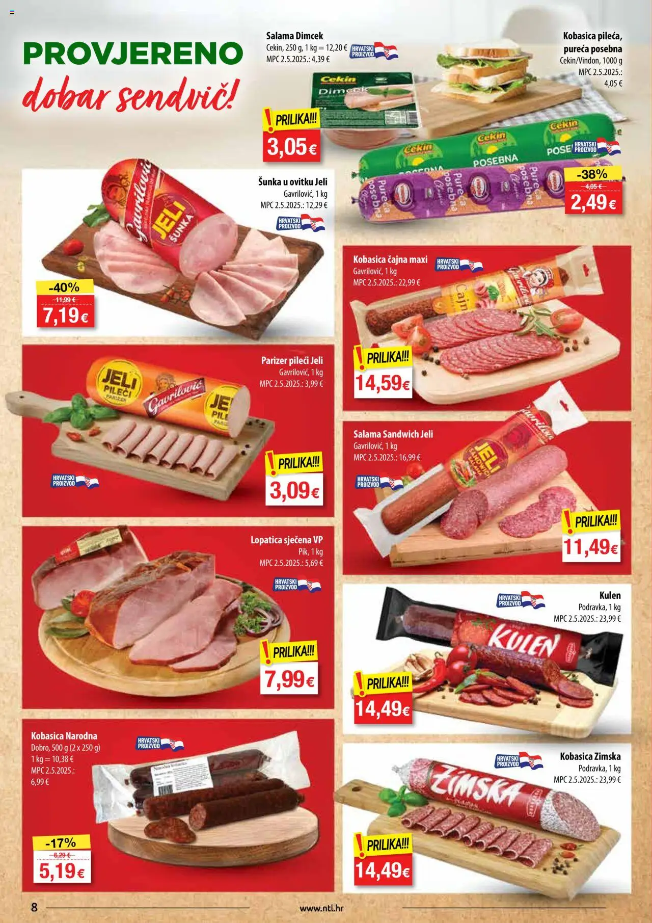 NTL katalog | vrijedi od 01.10.2025 | Stranica: 8 | Proizvodi: Salama, Kobasica, Kulen, Lopatica