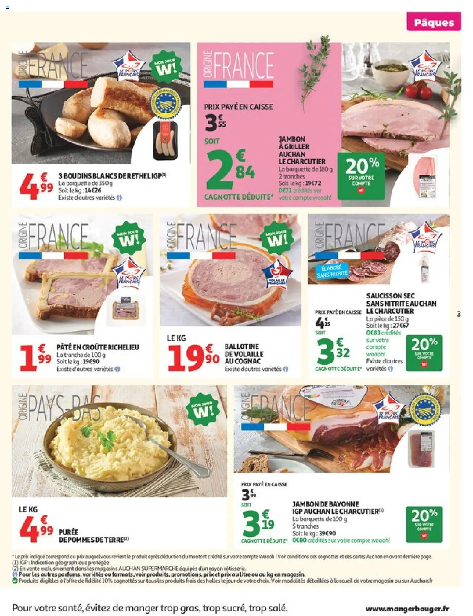 {H1} | Page: 3 | Produits: Saucisson, Saucisson sec, Jambon, Pommes