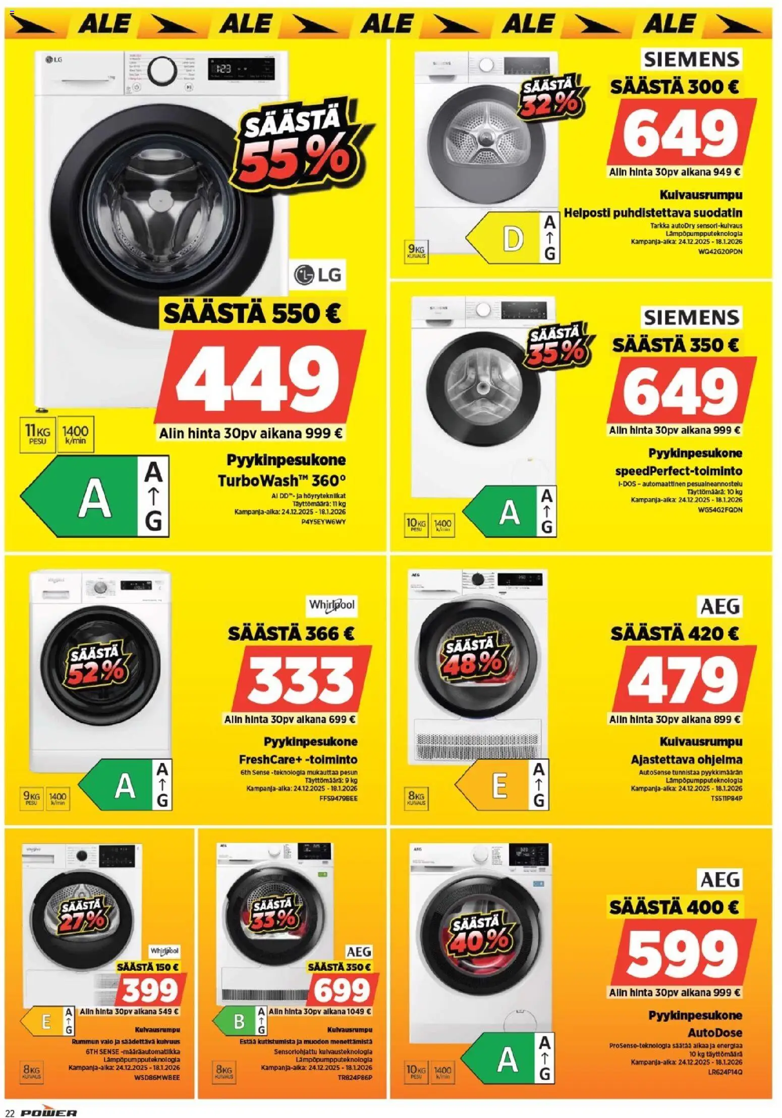 Power tarjoukset – voimassa 24.12.2025 alkaen | Sivu: 26 | Tuotteet: Kuivausrumpu