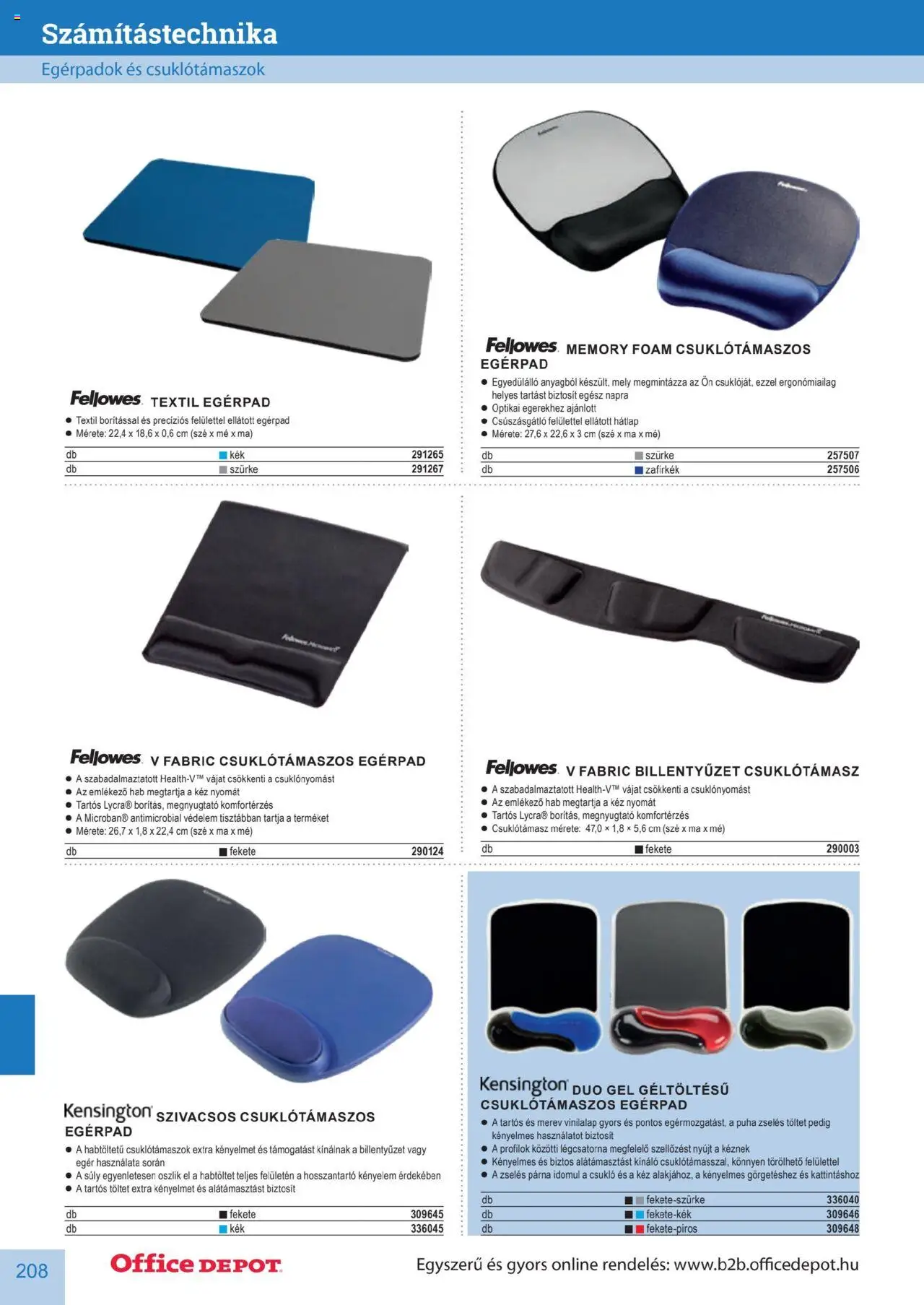Office Depot akciós ujság - amely érvényes a következő dátumtól: 10.04.2025 | Oldal: 208 | Termékek: Egér, Billentyűzet, Párna