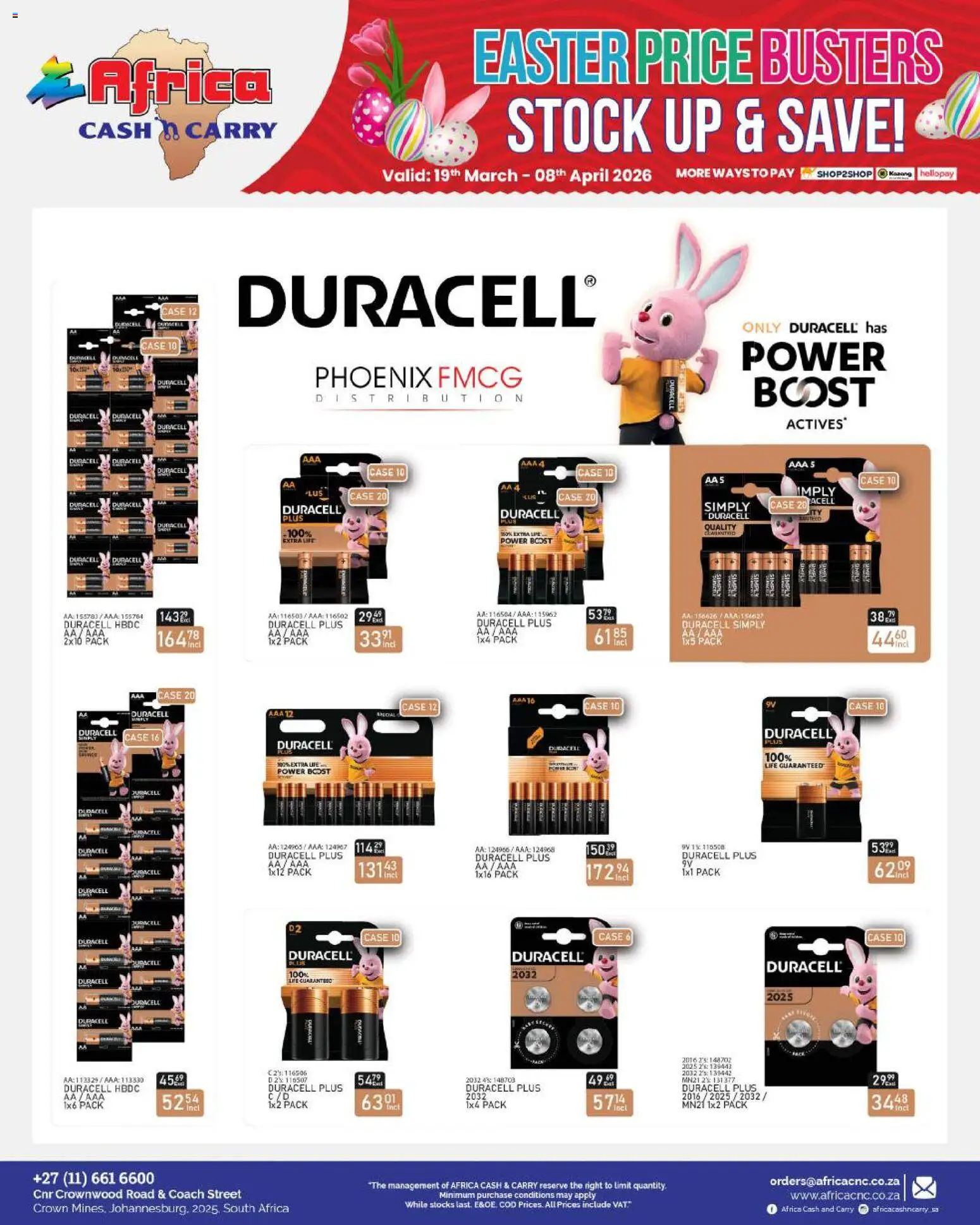 New Africa Cash & Carry catalogue – valid from 19.03.2026 | Page: 70 | Products: Data, Case, Stock