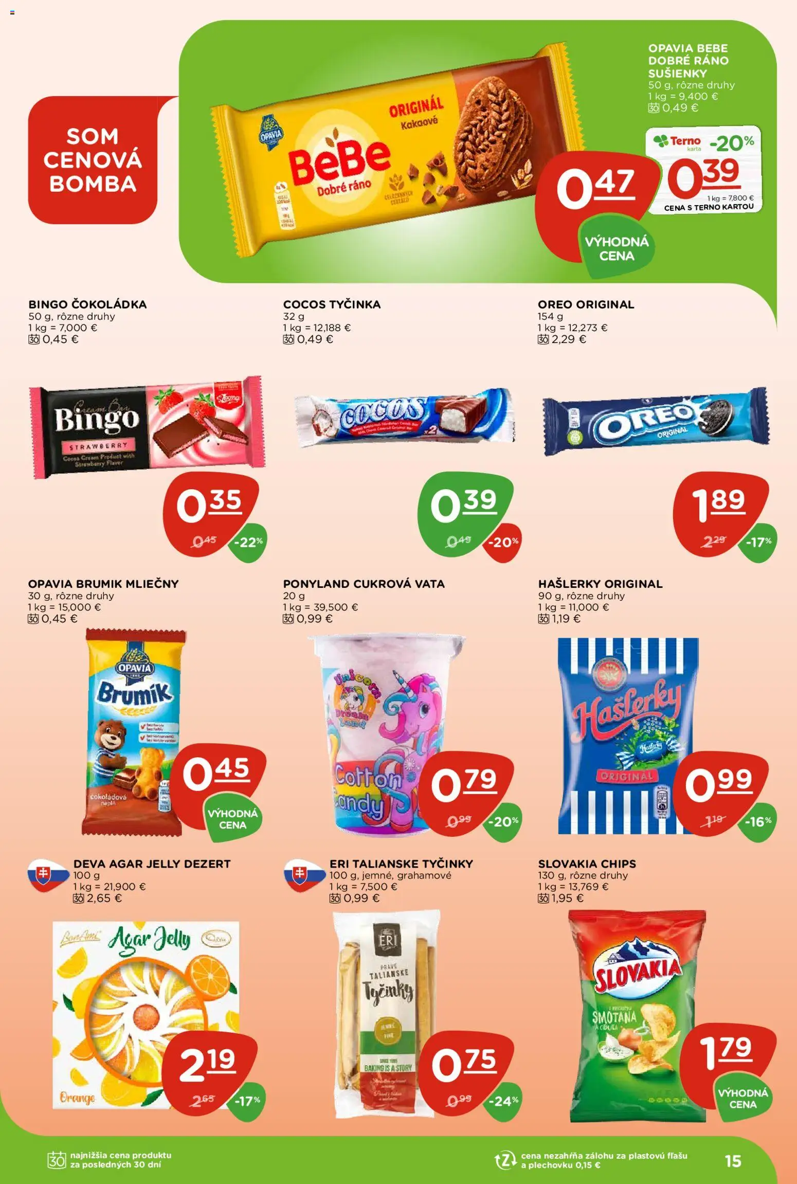 Nové Terno akcie – leták je platný od 15.01.2026 | Strana: 15 | Produkty: BeBe Dobré ráno, Smotana